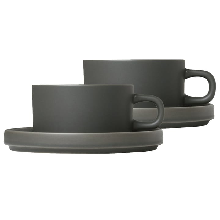 Tazza Pilar con piattino confezione da 2 - Agave green - Blomus