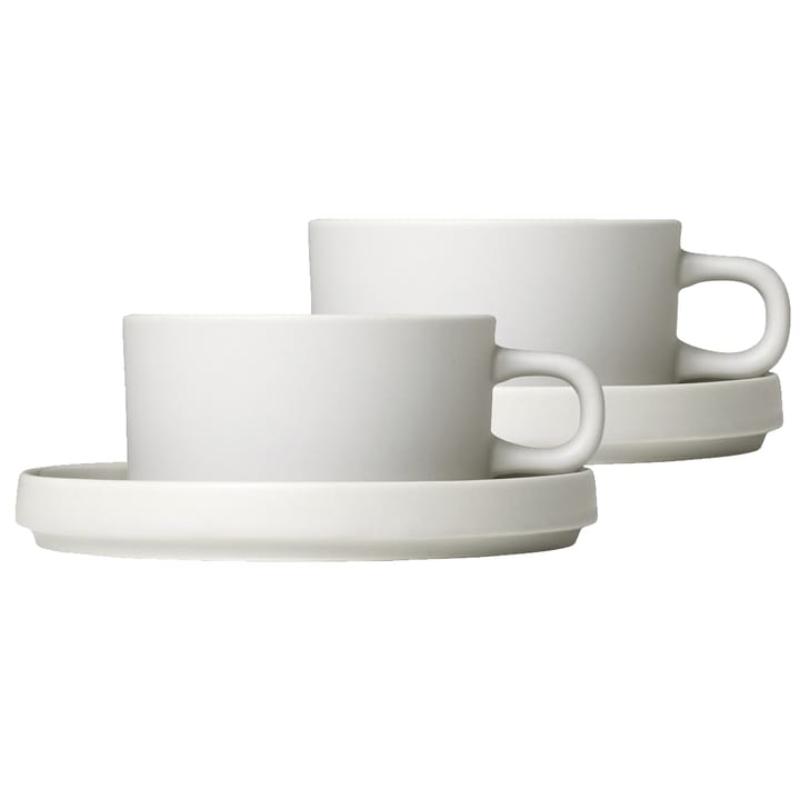 Tazza Pilar con piattino confezione da 2 - Moonbeam - Blomus