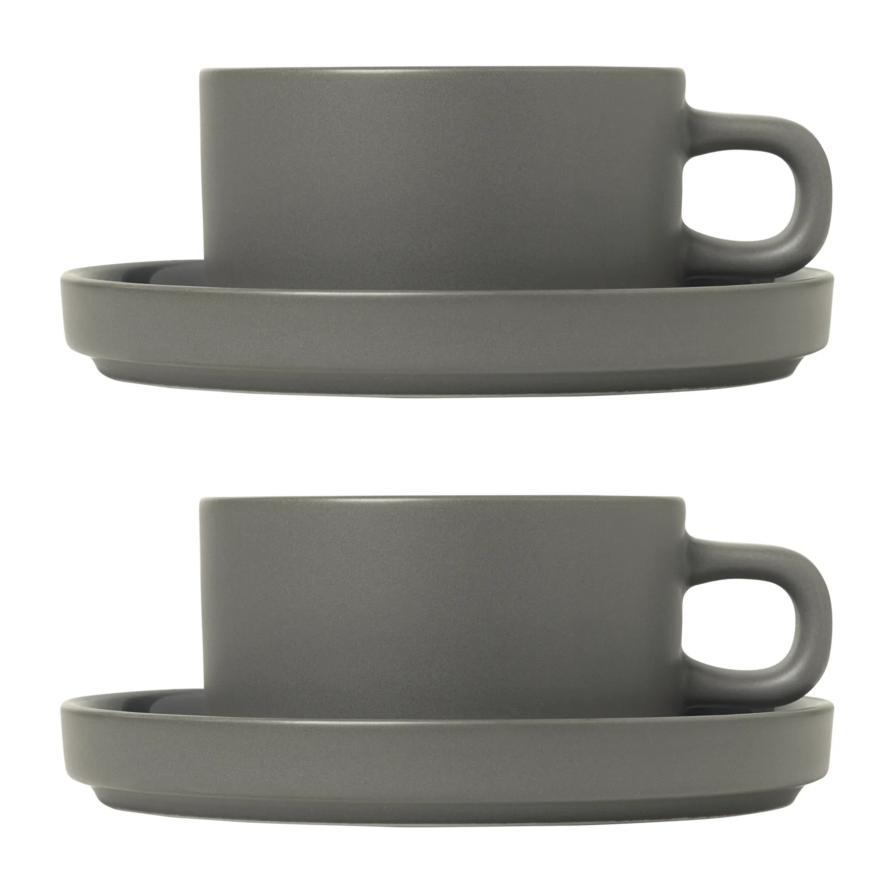 Tazza Pilar con piattino confezione da 2, Pewter blomus