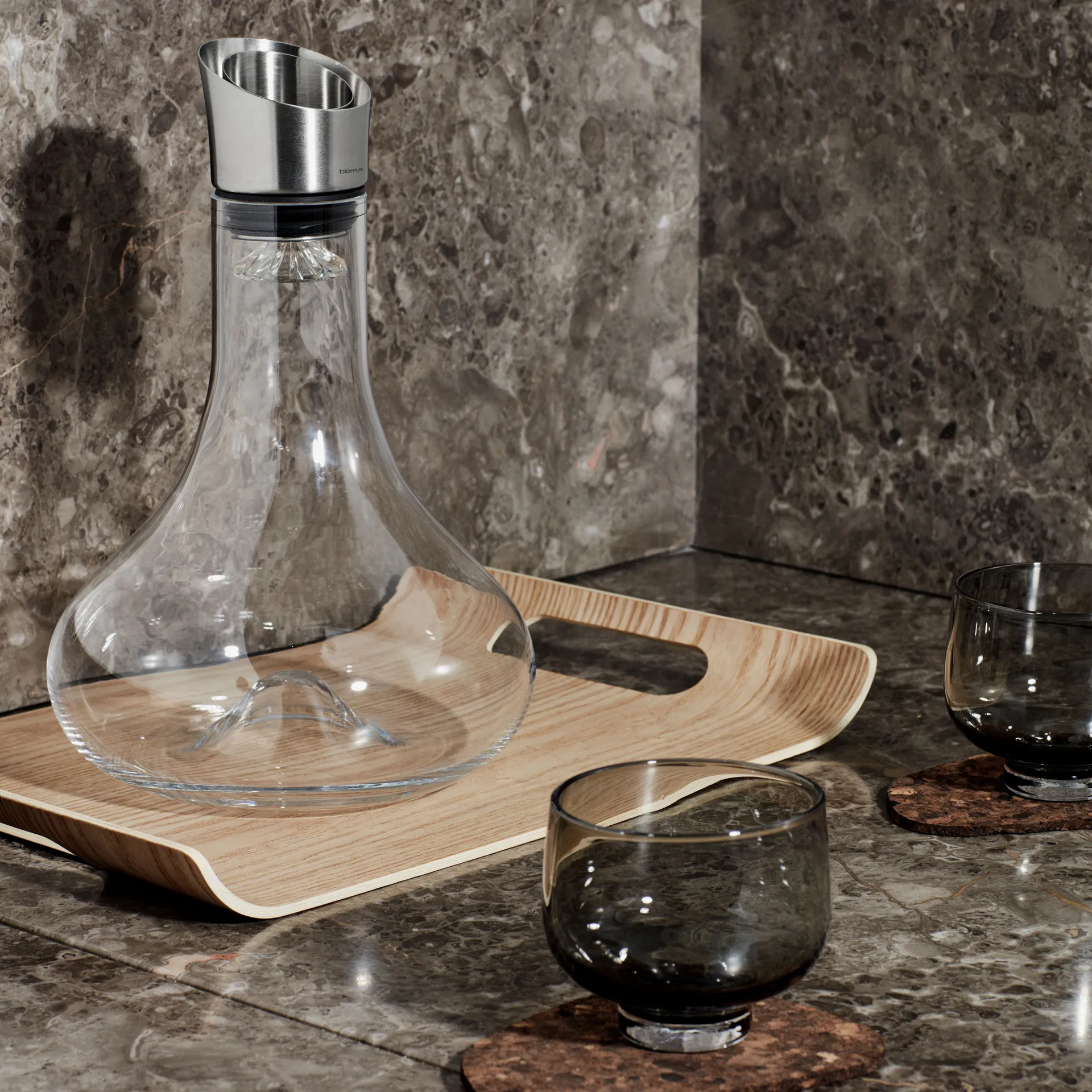 Tumbler Flow, 22 cl, confezione da 2, Vetro fumé blomus