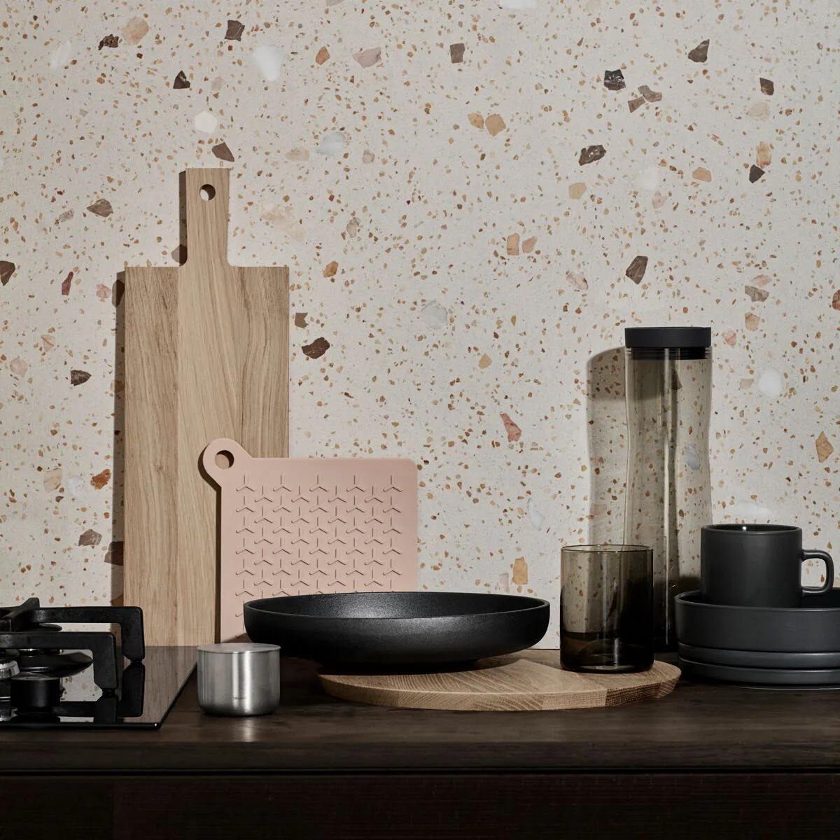 Tumbler Wave in vetro confezione da 2, Nero blomus