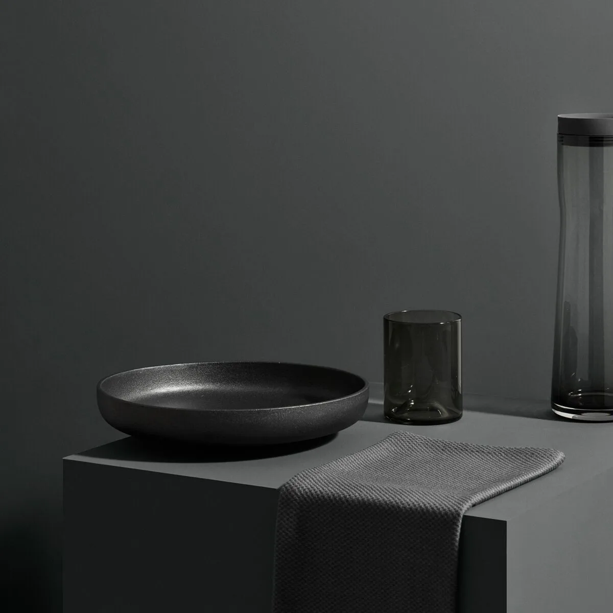 Tumbler Wave in vetro confezione da 2, Nero blomus