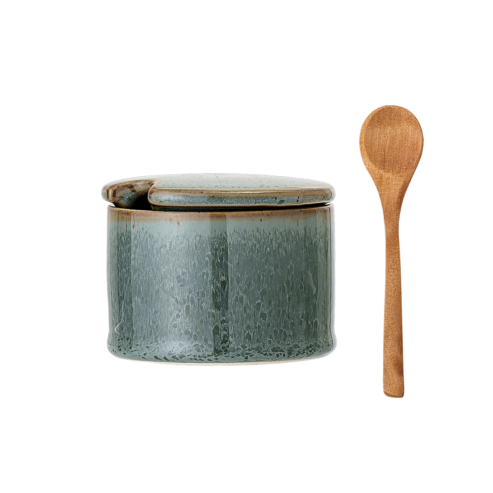Barattolo con coperchio e cucchiaio Pixie, verde Bloomingville