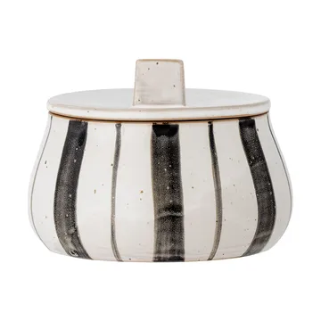Barattolo Marita con coperchio Ø 12 cm - Bianco, nero - Bloomingville