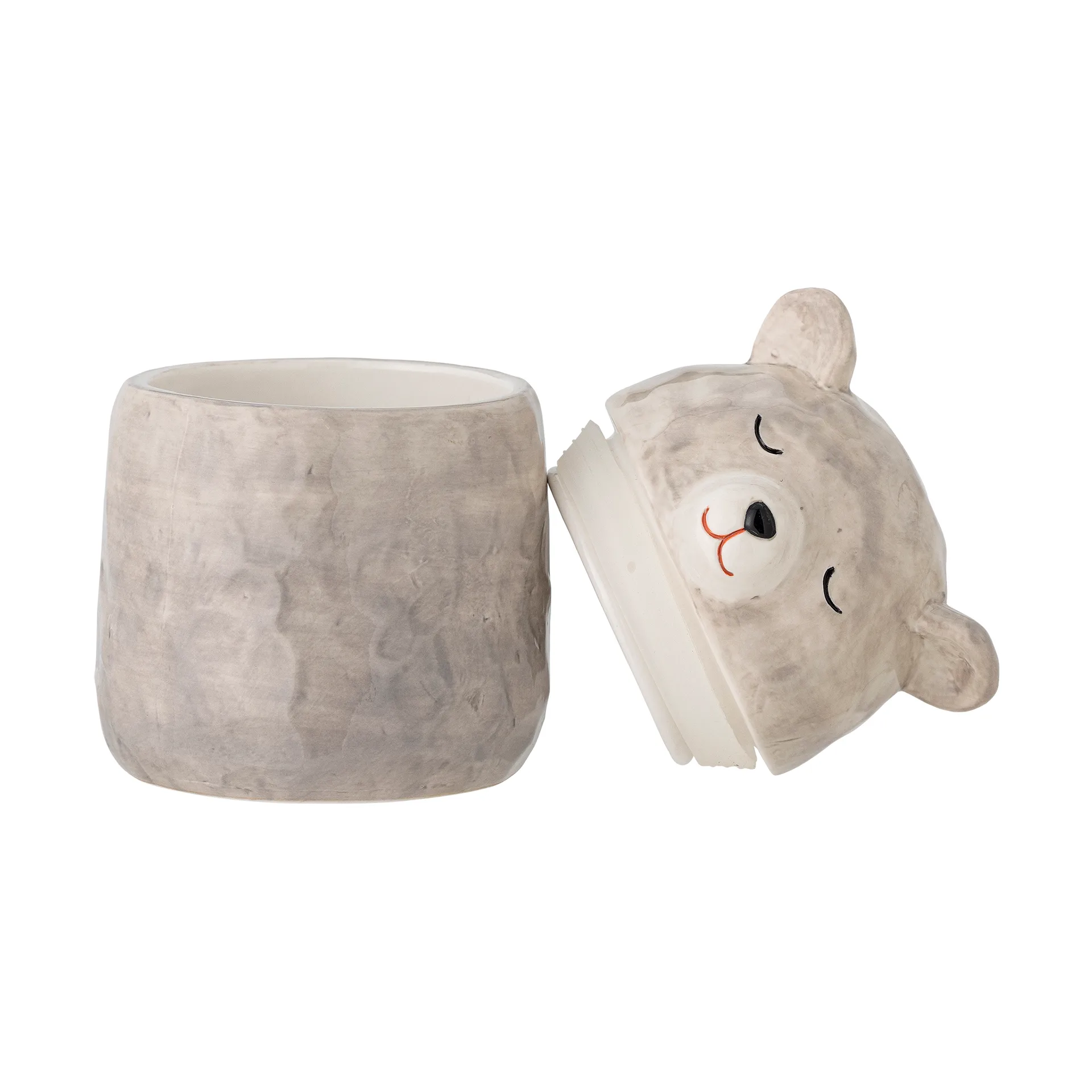 Barattolo Puk con coperchio Ø10 cm, Grigio Bloomingville