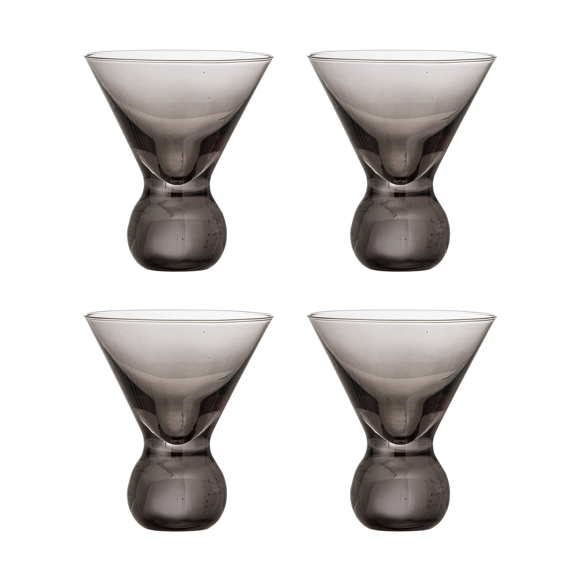 Bicchiere cocktail Corliss 4-pack, Grigio Bloomingville