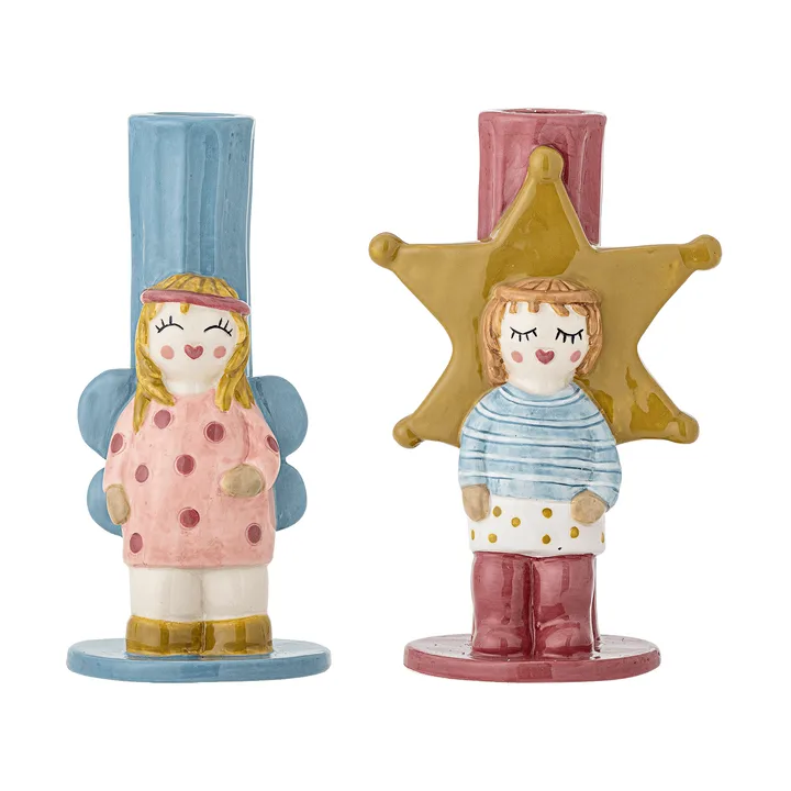 Bisby ljusstake - Blu-rosa, 2 pezzi, 15 cm - Bloomingville