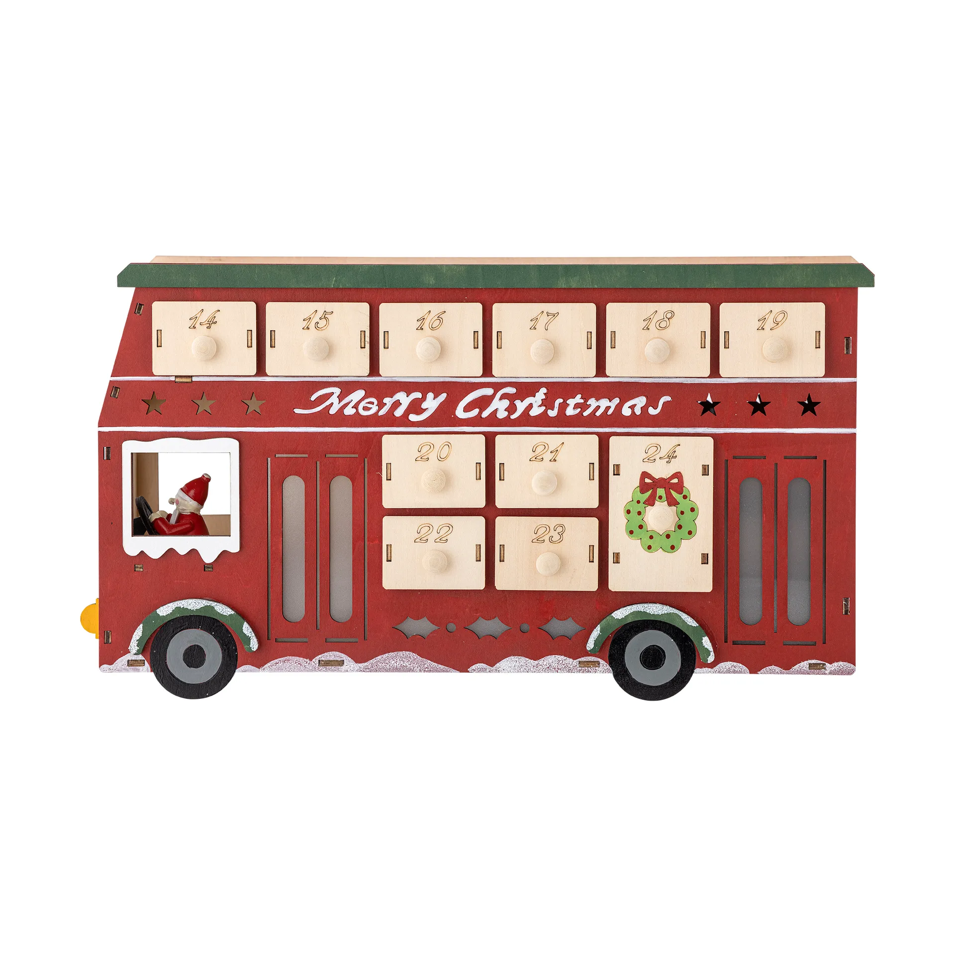 Calendario Edward con illuminazione autobus, Rosso Bloomingville