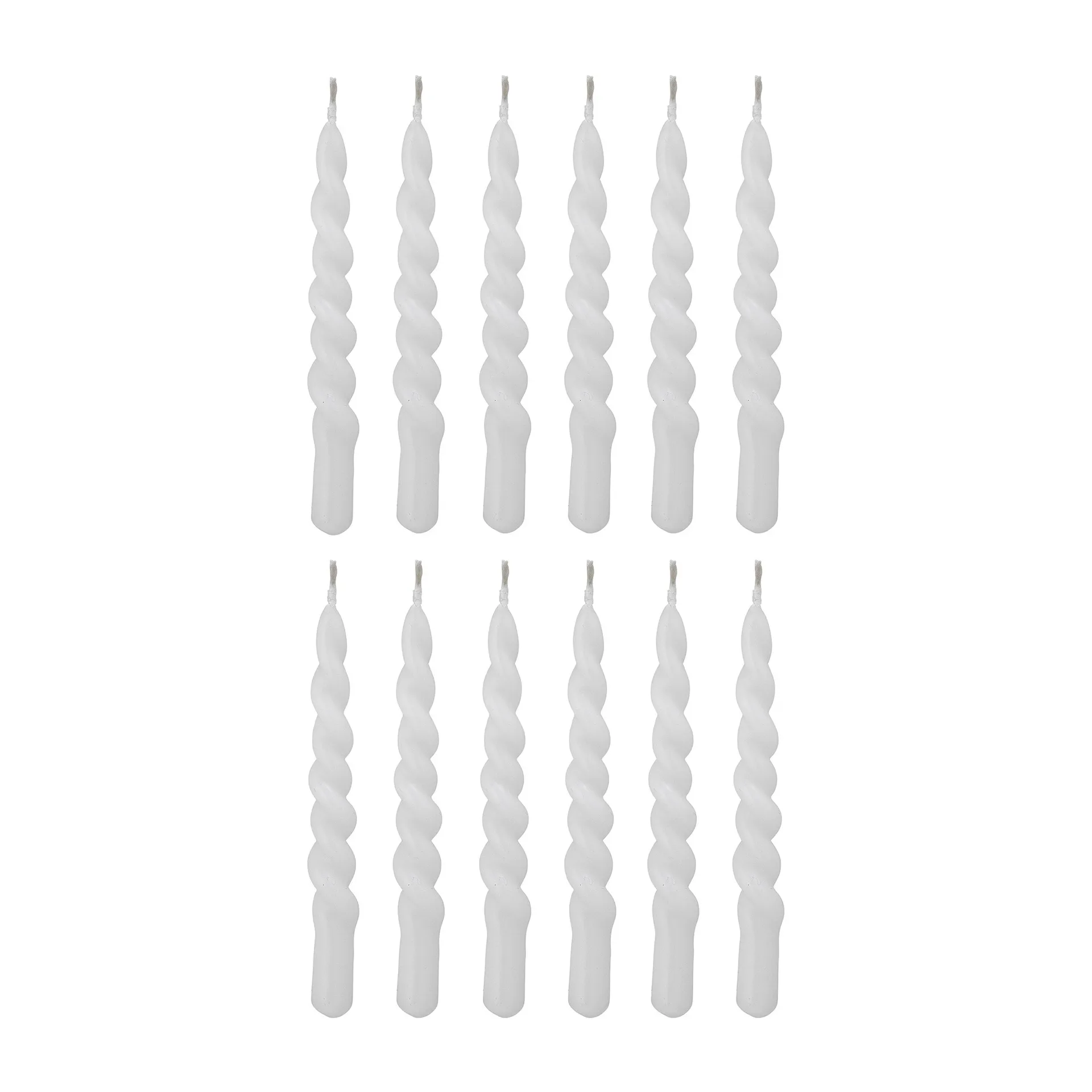 Candele Twist confezione da 12, Bianco Bloomingville