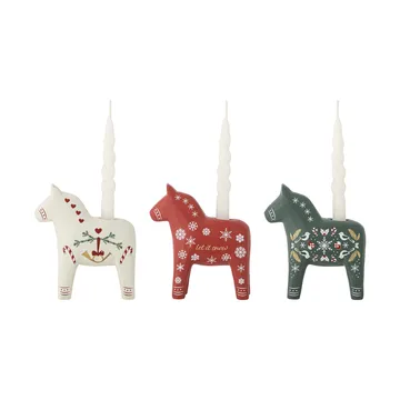 Candeliere Siffer - Bianco-rosso-verde, 3 pezzi, 10 cm - Bloomingville