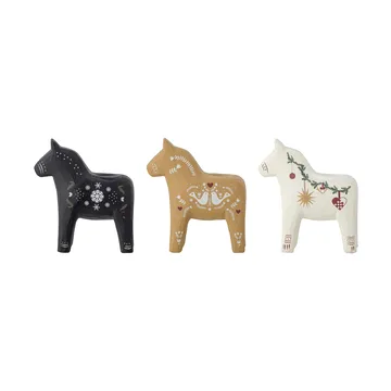 Candeliere Siffer - Nero-marrone-bianco, 3 pezzi, 10 cm - Bloomingville