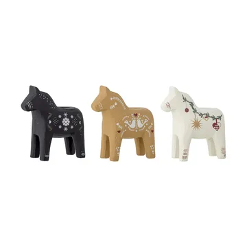 Candeliere Siffer - Nero-marrone-bianco, 3 pezzi, 10 cm - Bloomingville