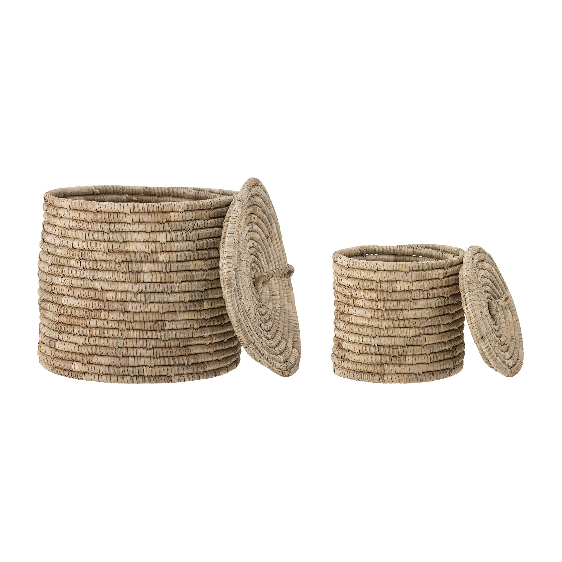 Cesto contenitore Lin con coperchio, 2 pezzi, Naturale Bloomingville