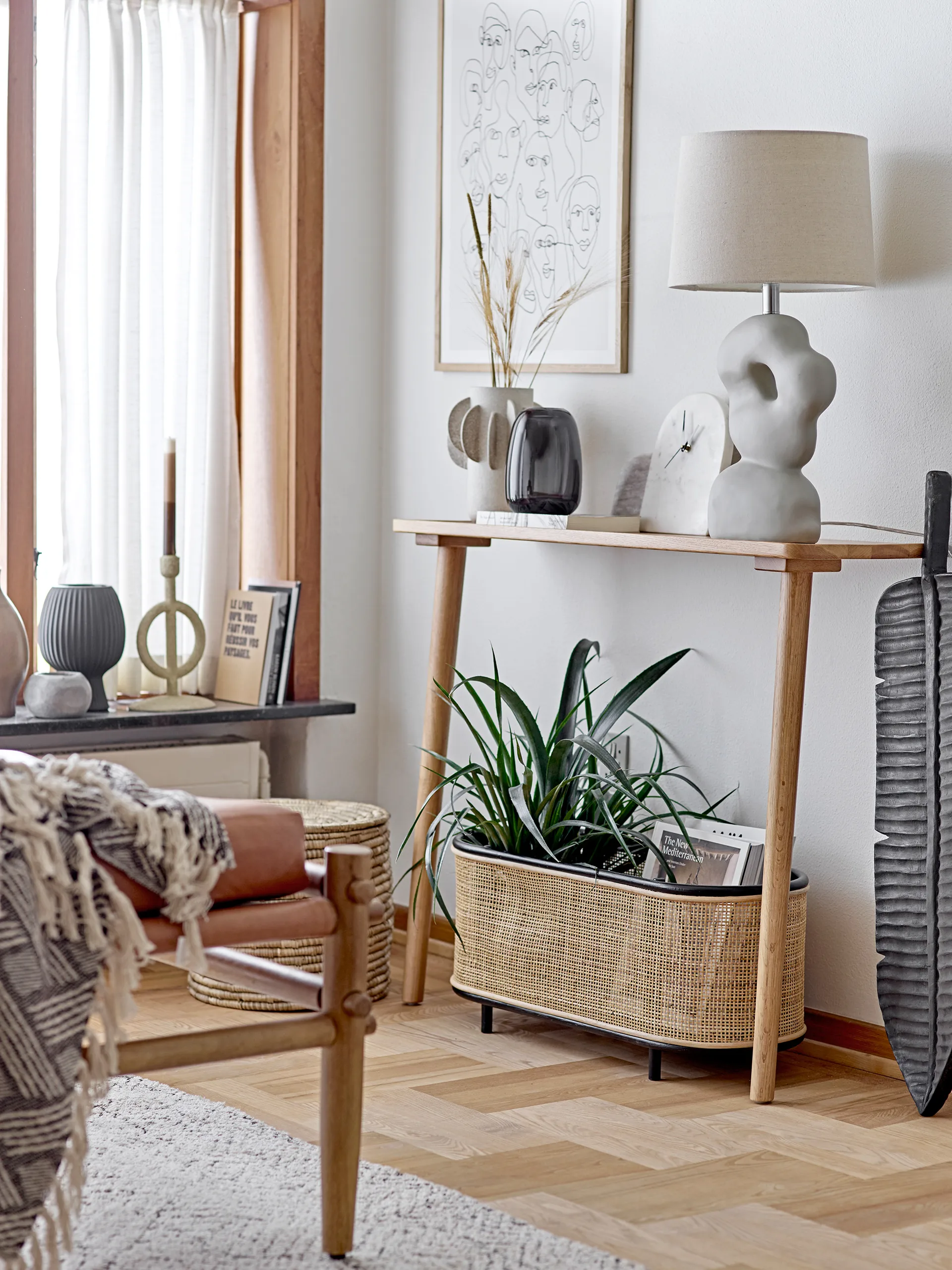 Cesto contenitore Lin con coperchio, 2 pezzi, Naturale Bloomingville