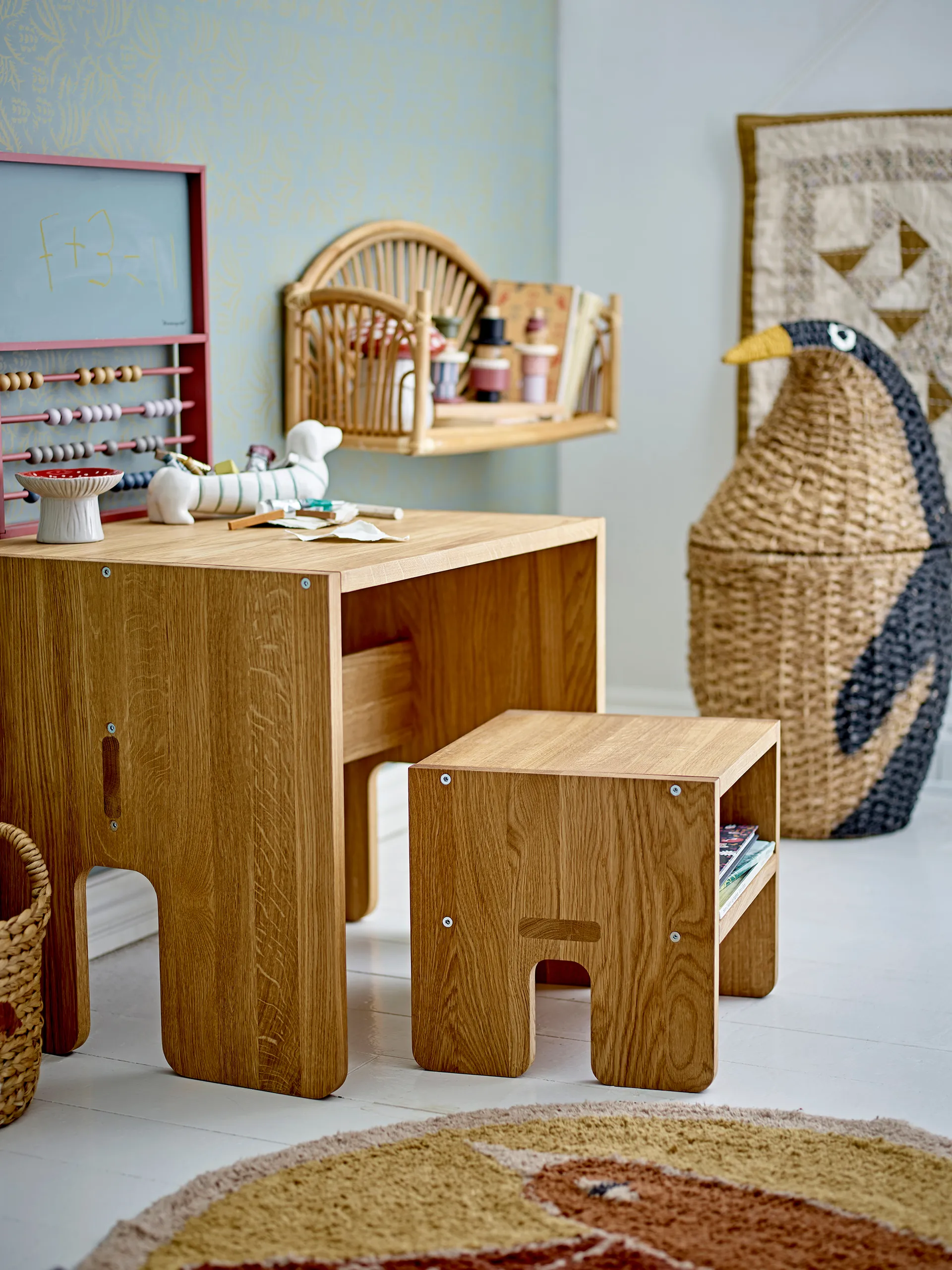 Cesto portaoggetti Tazia con coperchio 69xØ37 cm, Nero Bloomingville