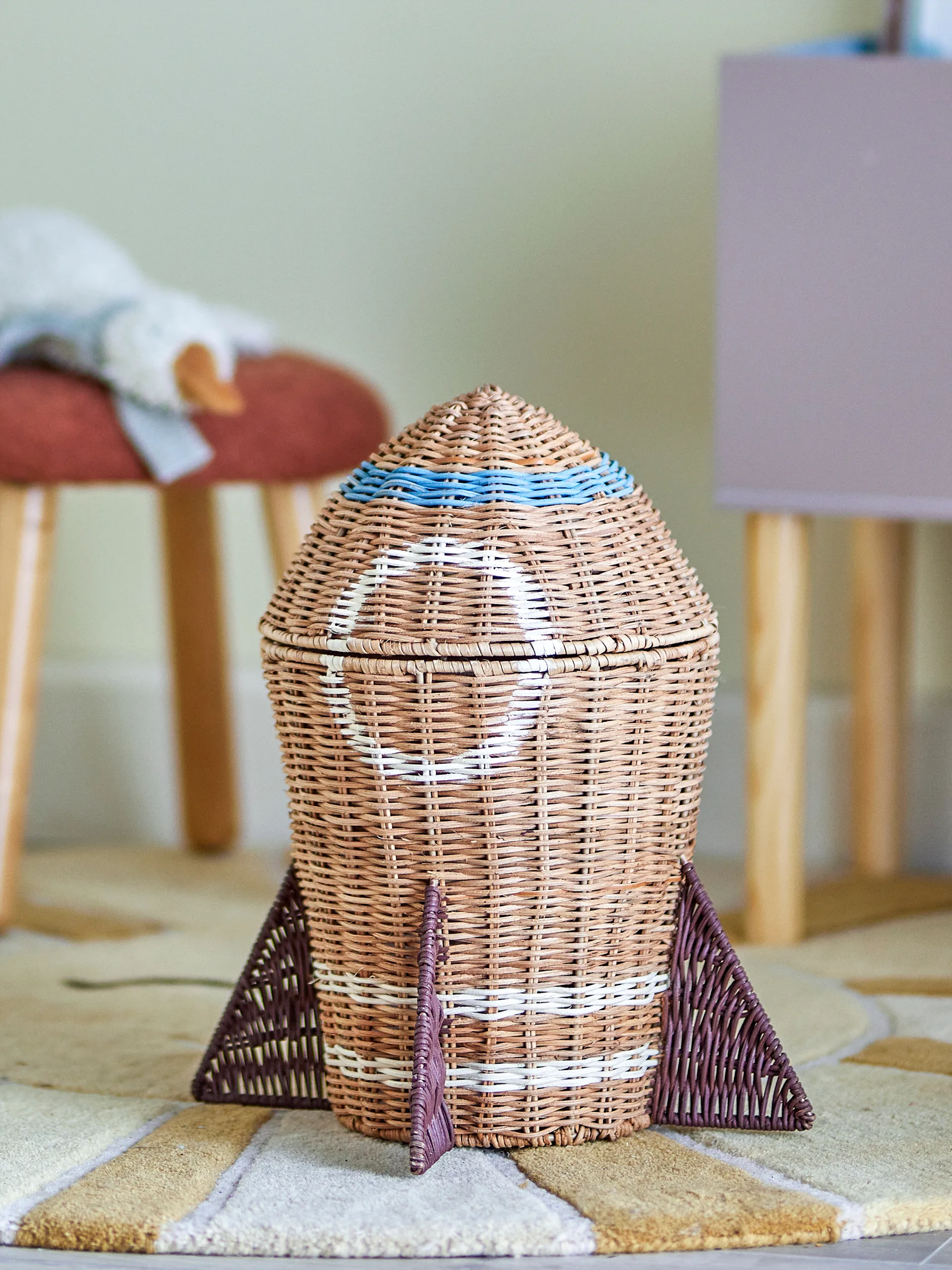 Cesto Space rattan con coperchio 31x35 cm, Natur Bloomingville