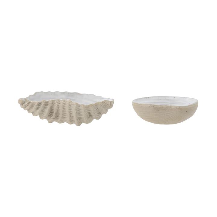 Ciotola decorativa Bakur conchiglia, 2 pezzi, Beige, grigio Bloomingville