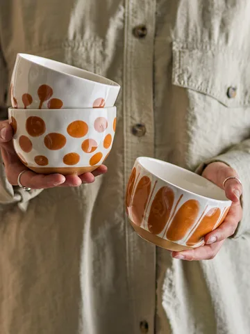 Ciotola Linora 58 cl 3-delar - Bianco-marrone - Bloomingville