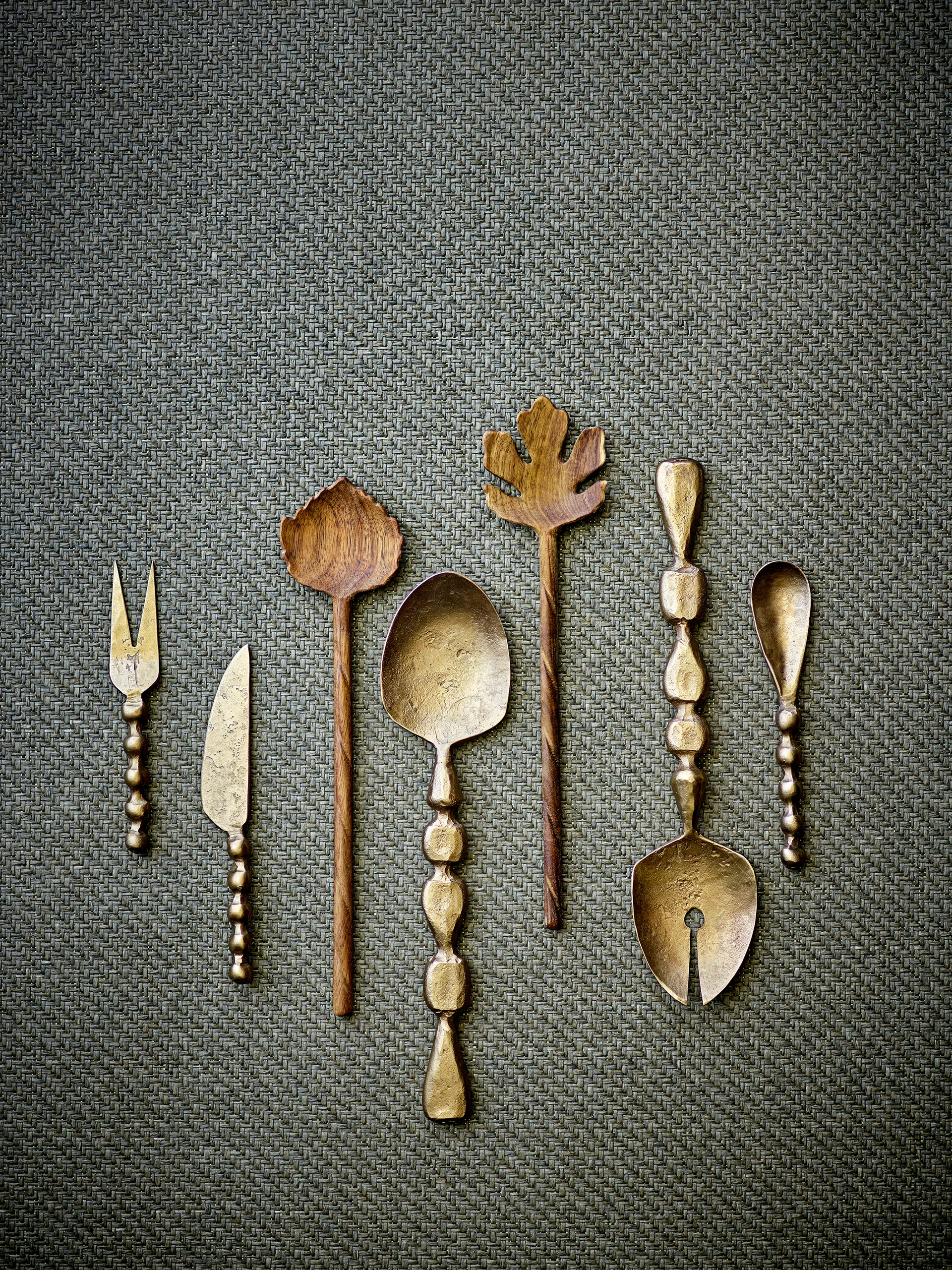 Coltelli da formaggio Haolin 3-delar, Ottone Bloomingville