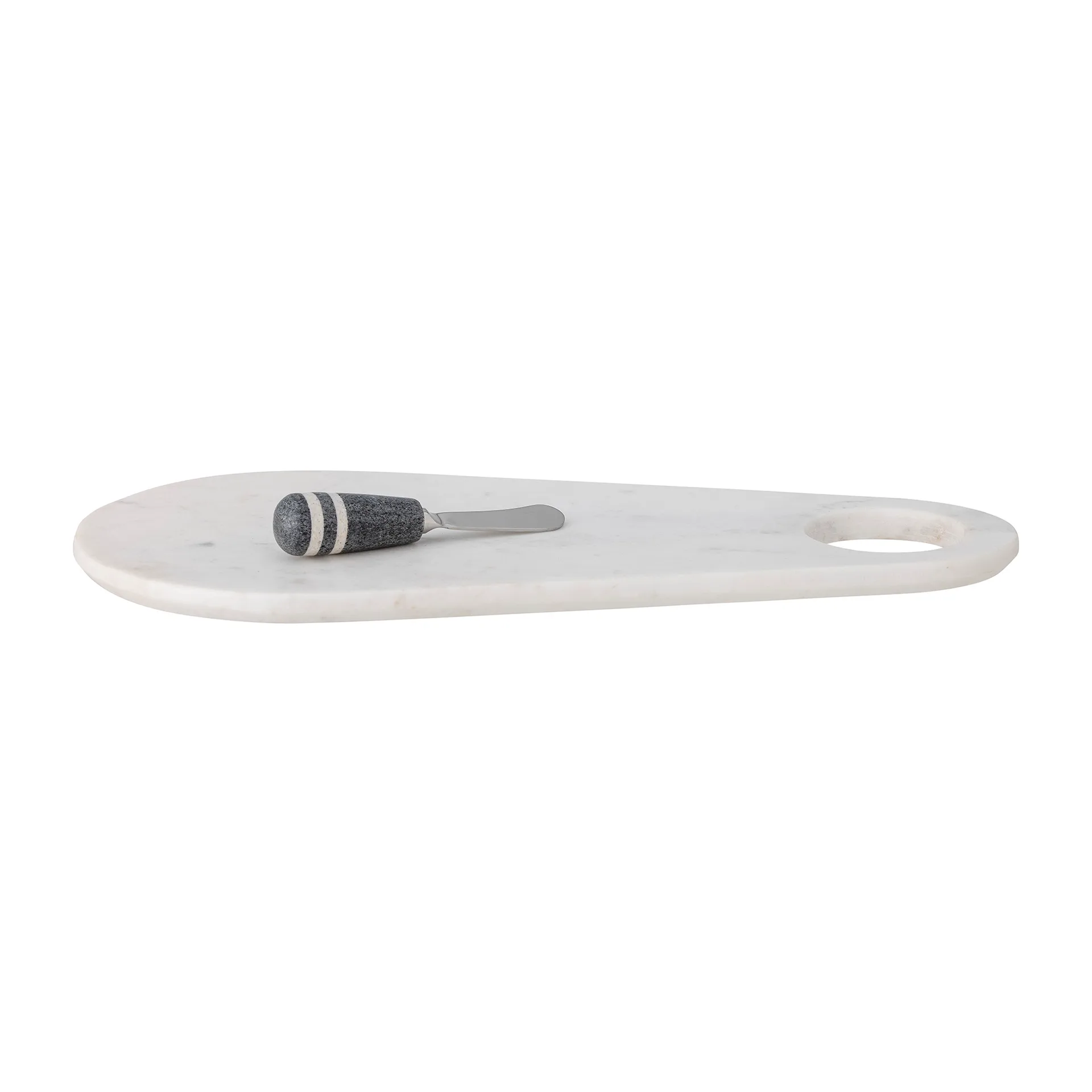 Coltello da formaggio Abrielle con tagliere 20x42 cm, Marmo bianco-acciaio inossidabile Bloomingville