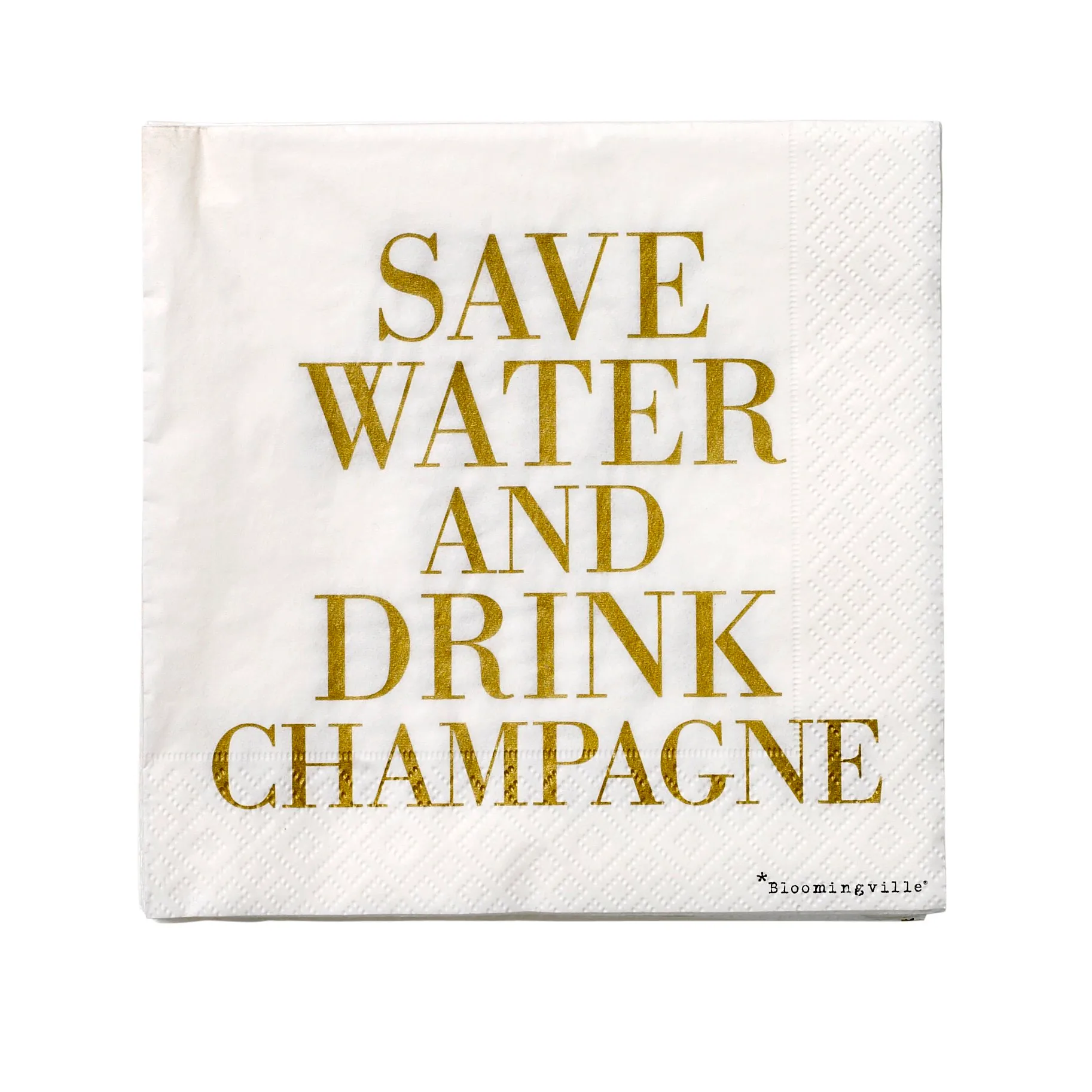 Confezione da 20 tovaglioli Save water , 33x33 cm Bloomingville