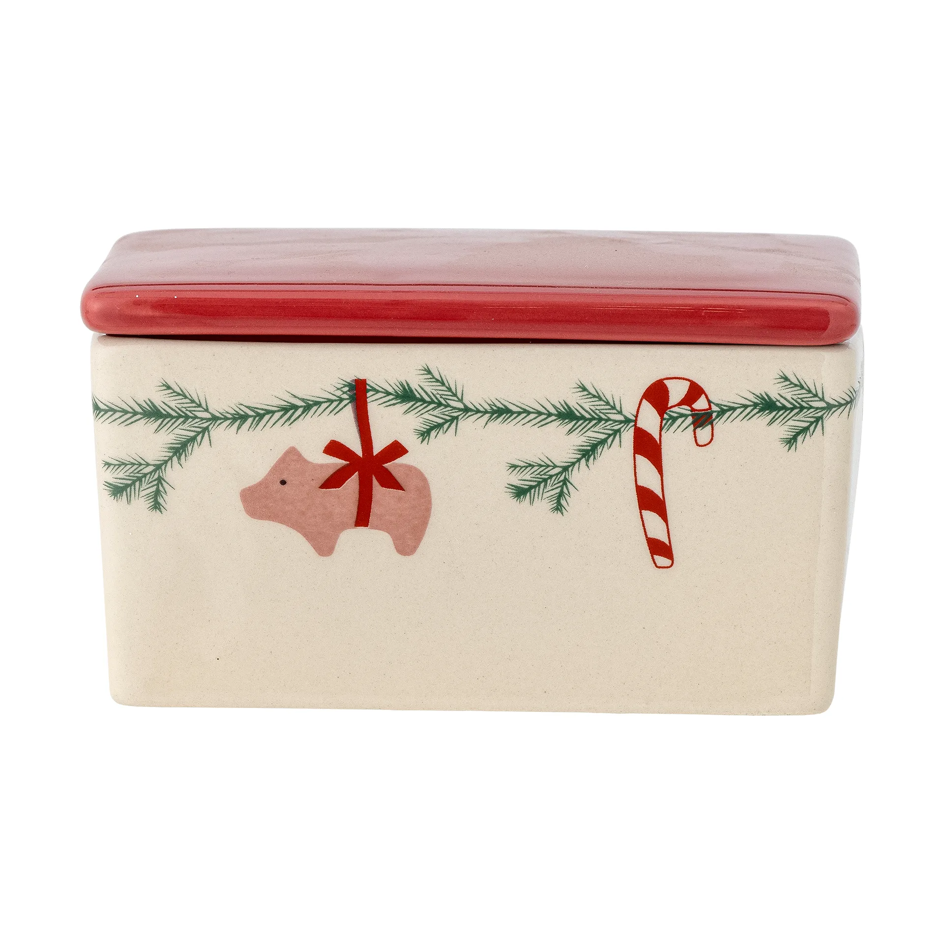 Contenitore per burro Yule 12,5x7 cm, Bianco-rosso Bloomingville