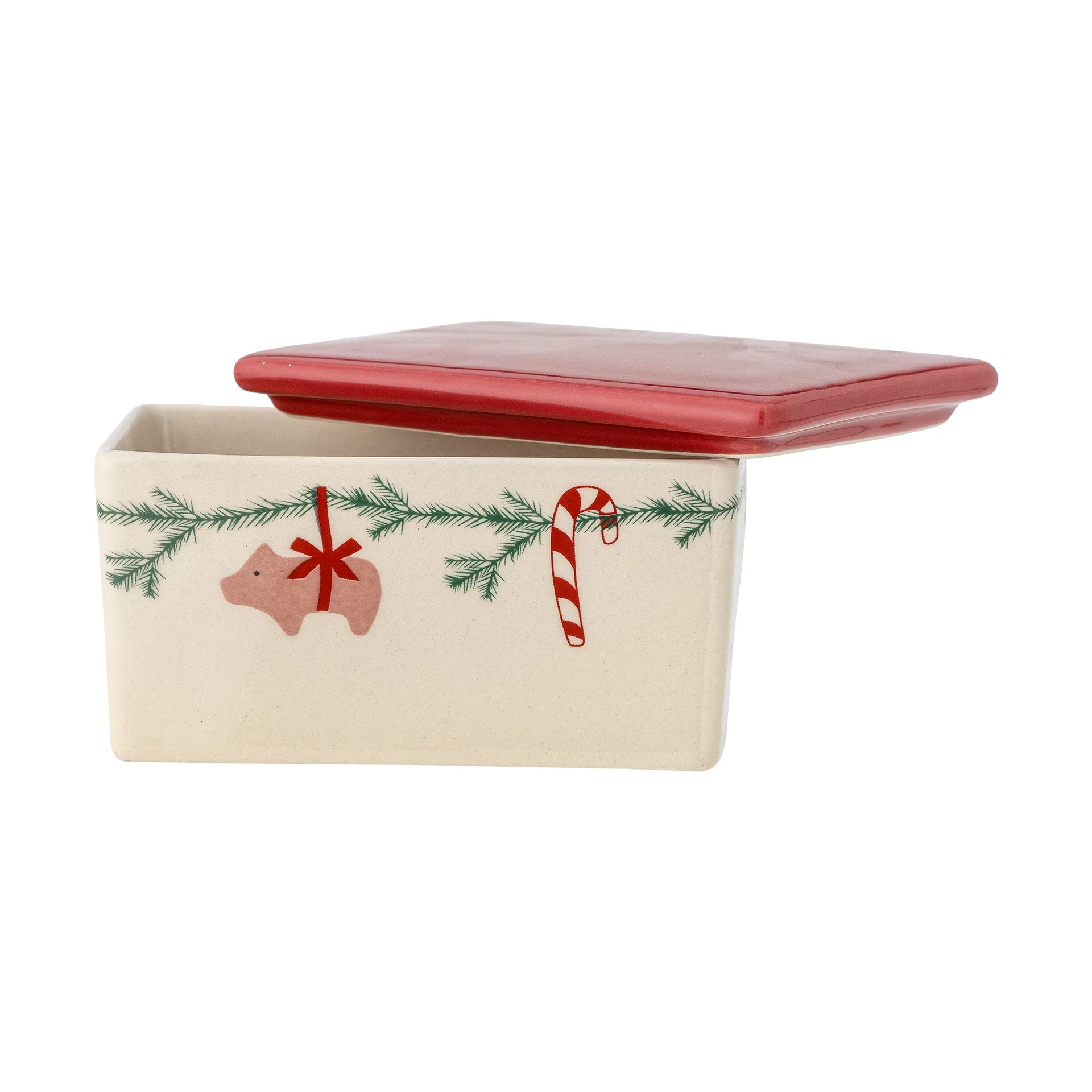 Contenitore per burro Yule 12,5x7 cm, Bianco-rosso Bloomingville