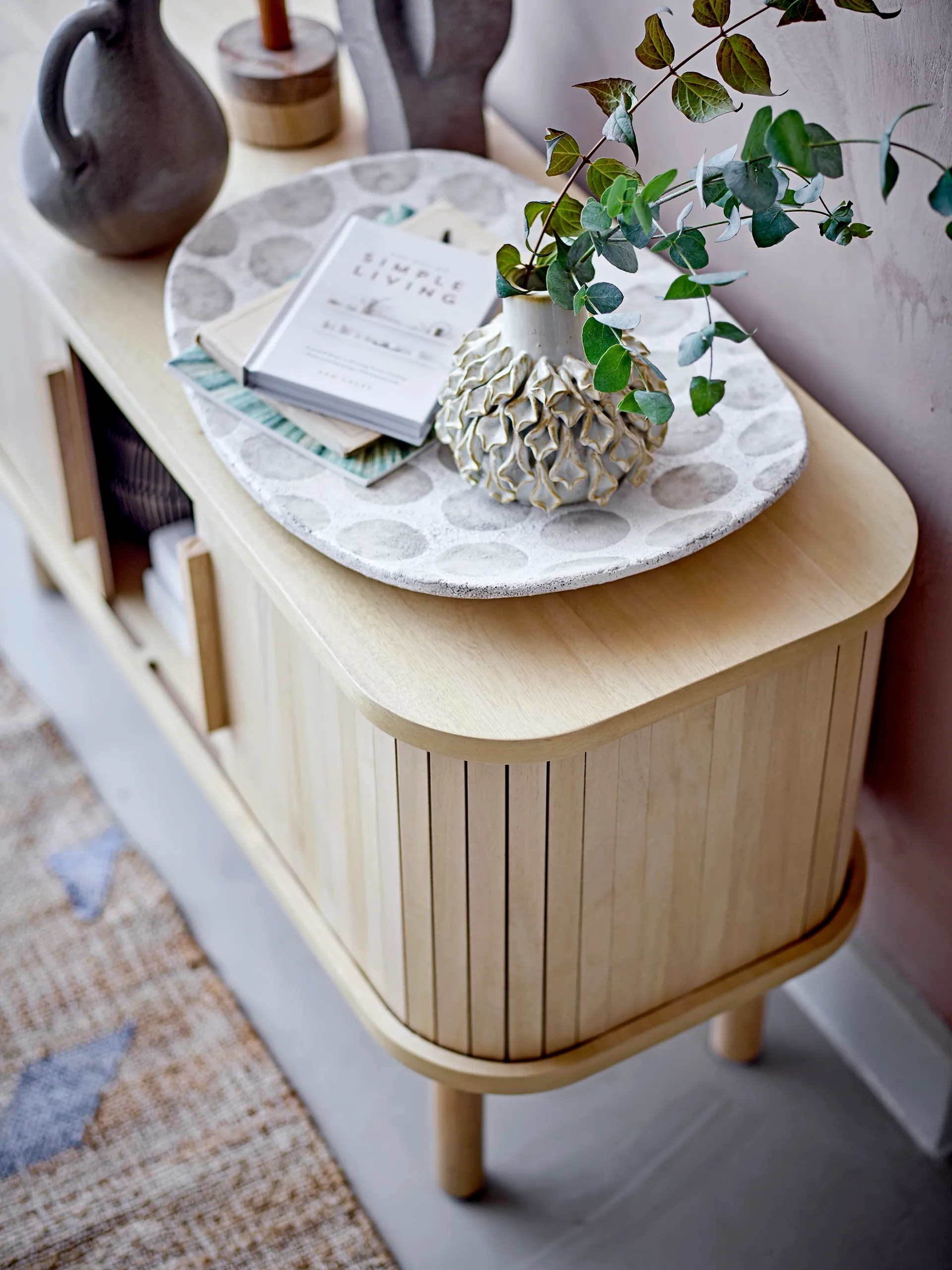 Credenza Lex, 90x35x50 cm, Legno di albero della gomma Bloomingville