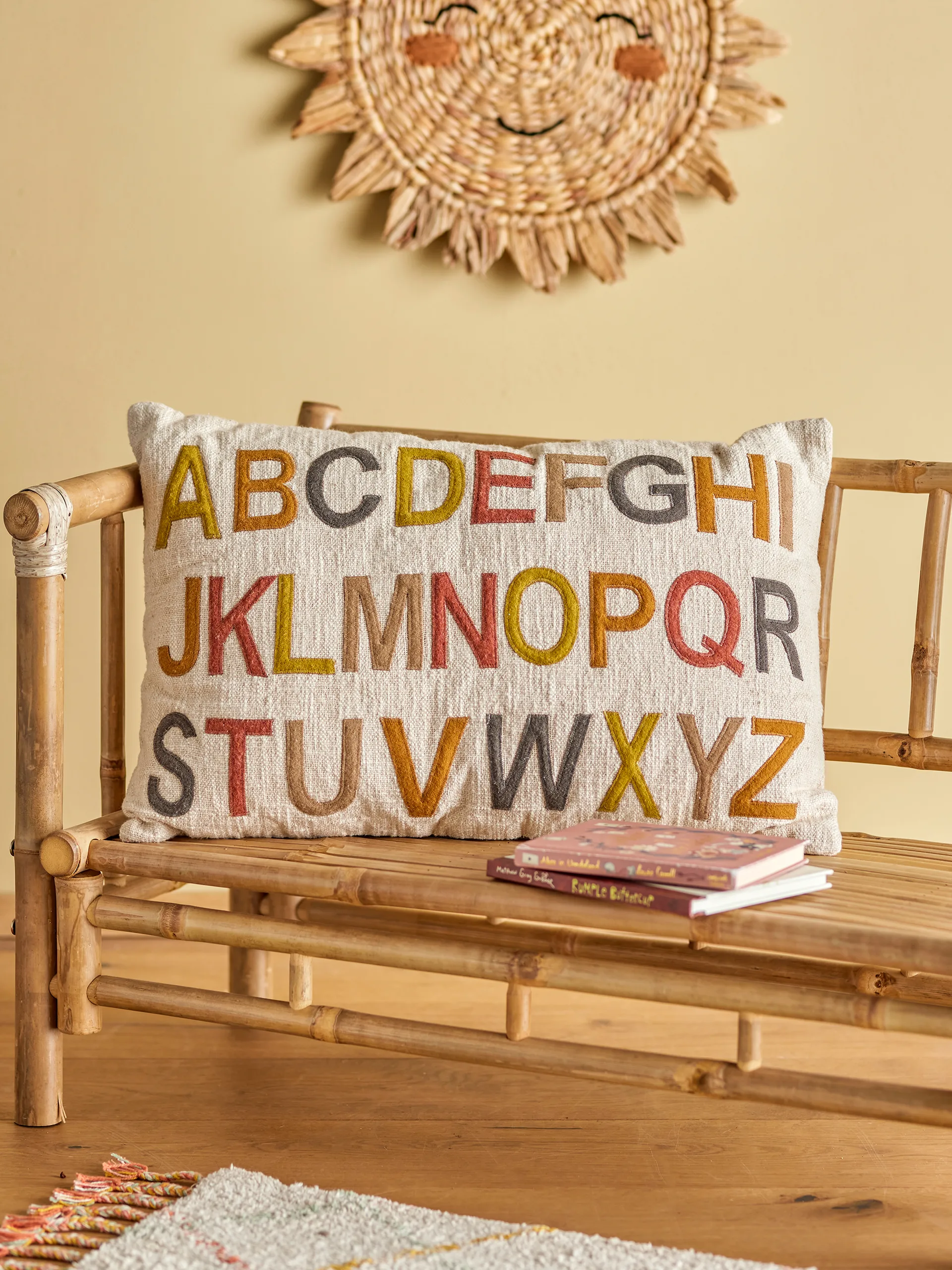 Cuscino alphabet Lexi 40x60 cm, Nature-multi Bloomingville