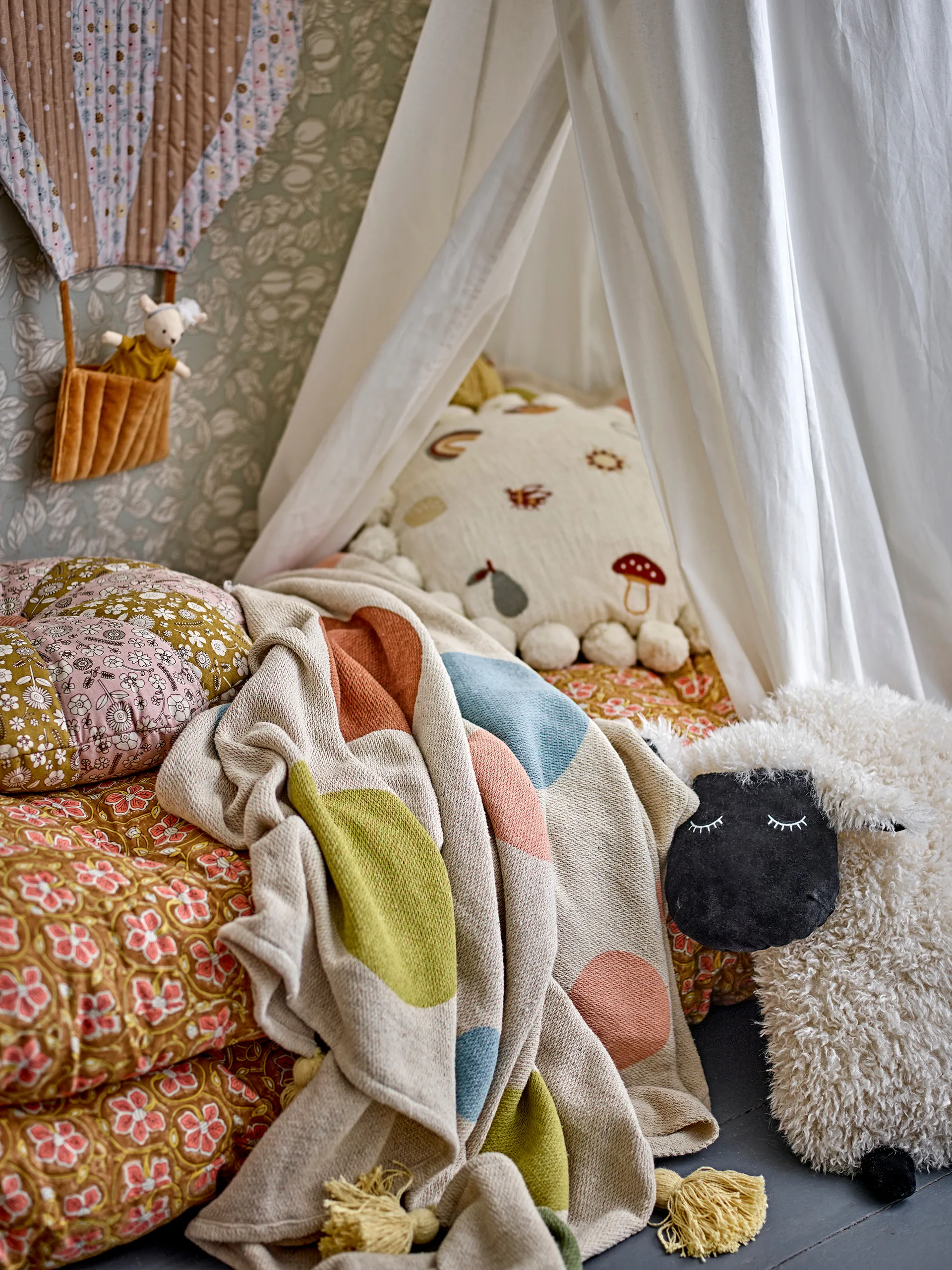 Cuscino Dolly 46x56 cm, Bianco Bloomingville