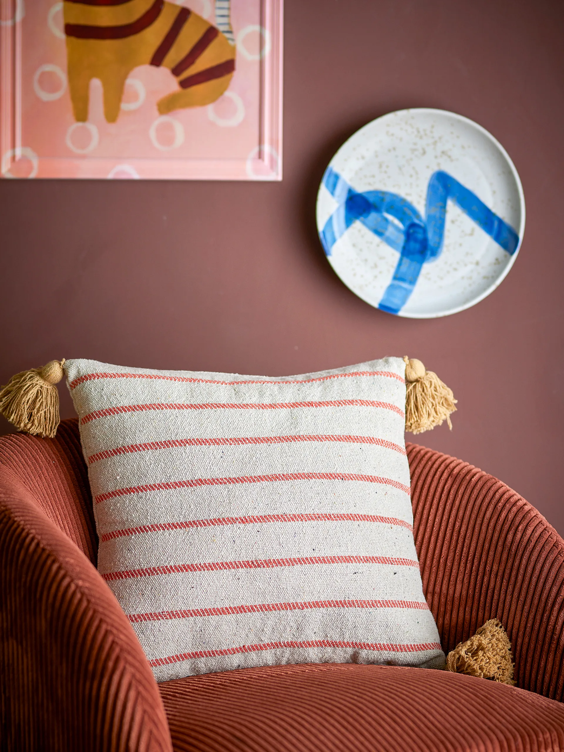 Cuscino Eviaya 45x45 cm, Blu Bloomingville