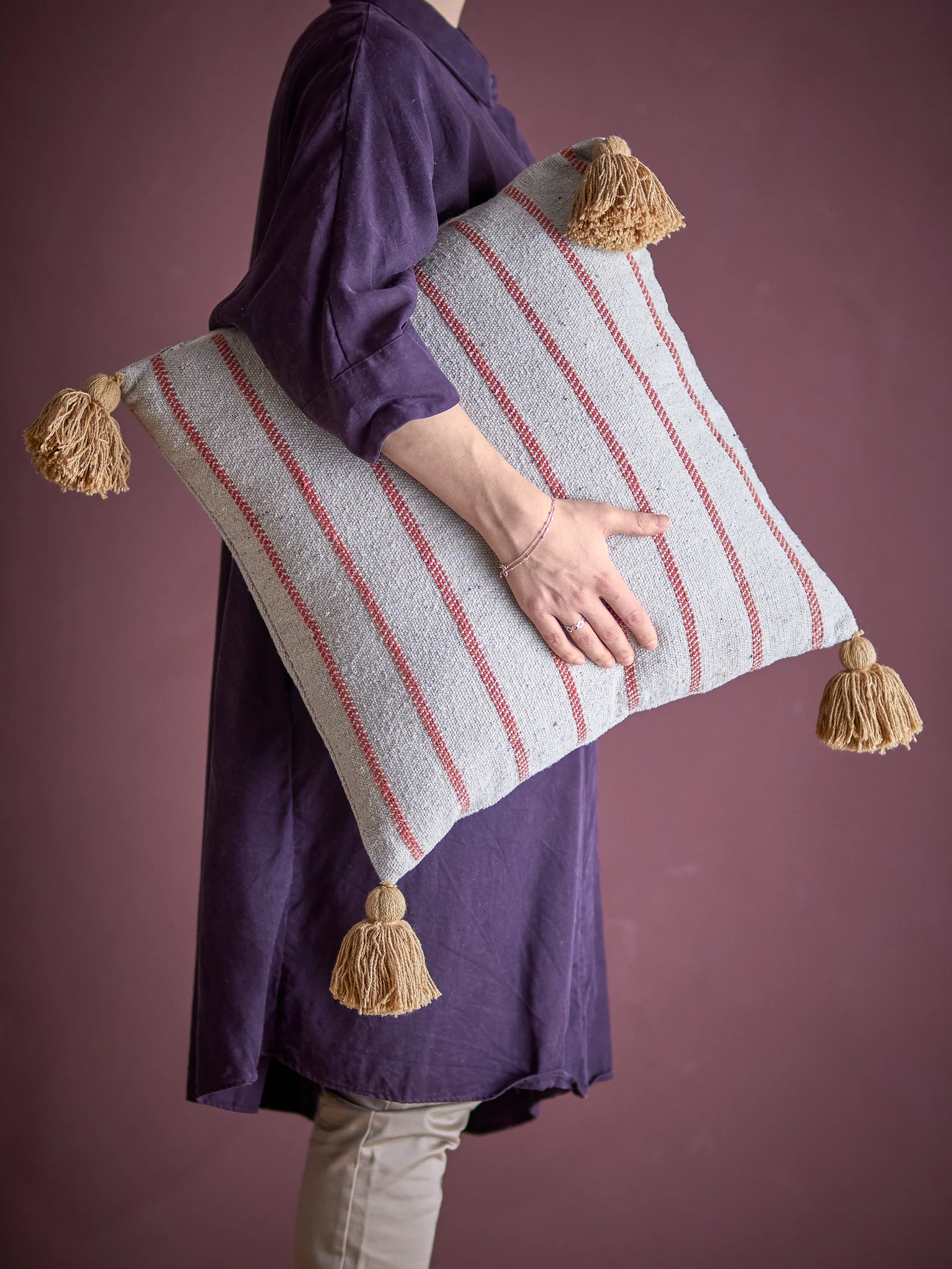 Cuscino Eviaya 45x45 cm, Blu Bloomingville