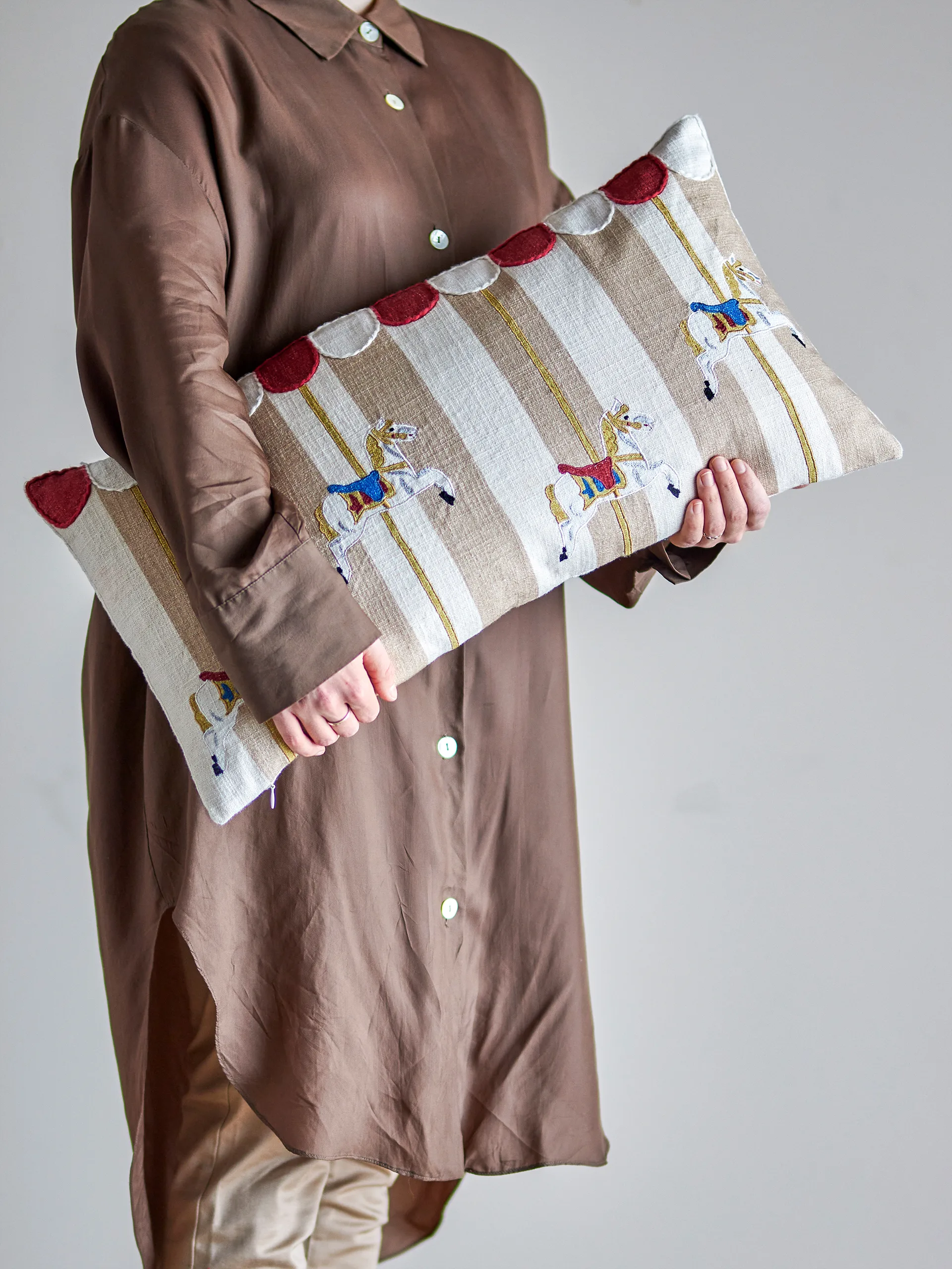 Cuscino Merry-go-round 30x60 cm, Naturale Bloomingville