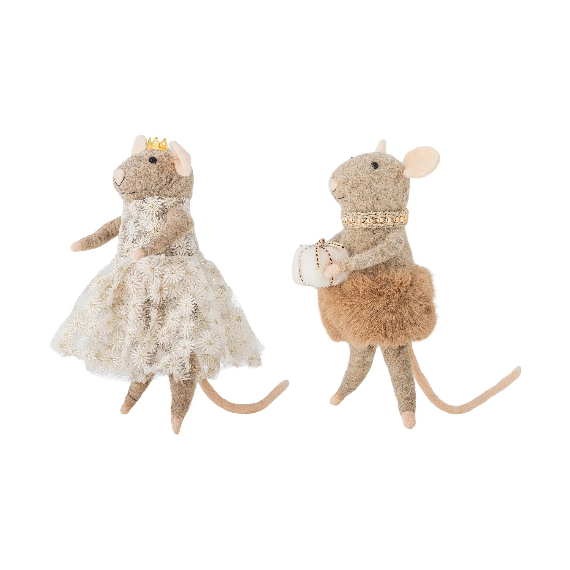 Decorazione natalizia Peo in lana, 2 pezzi, Marrone, alto Bloomingville