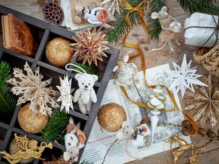 Decorazione natalizia Peo in lana, 2 pezzi, Marrone Bloomingville