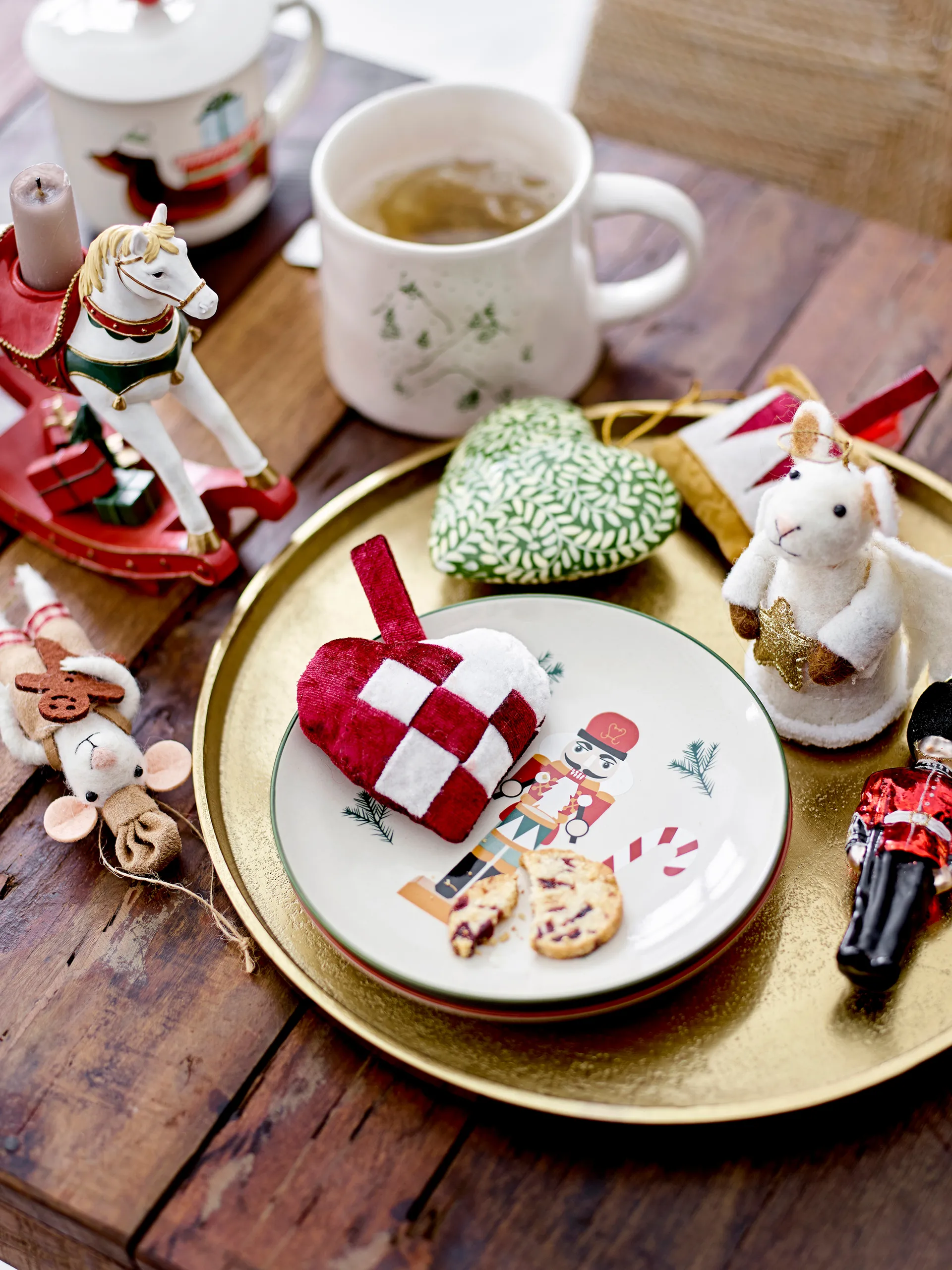 Decorazione natalizia Velua, 3 pezzi, Rosso Bloomingville