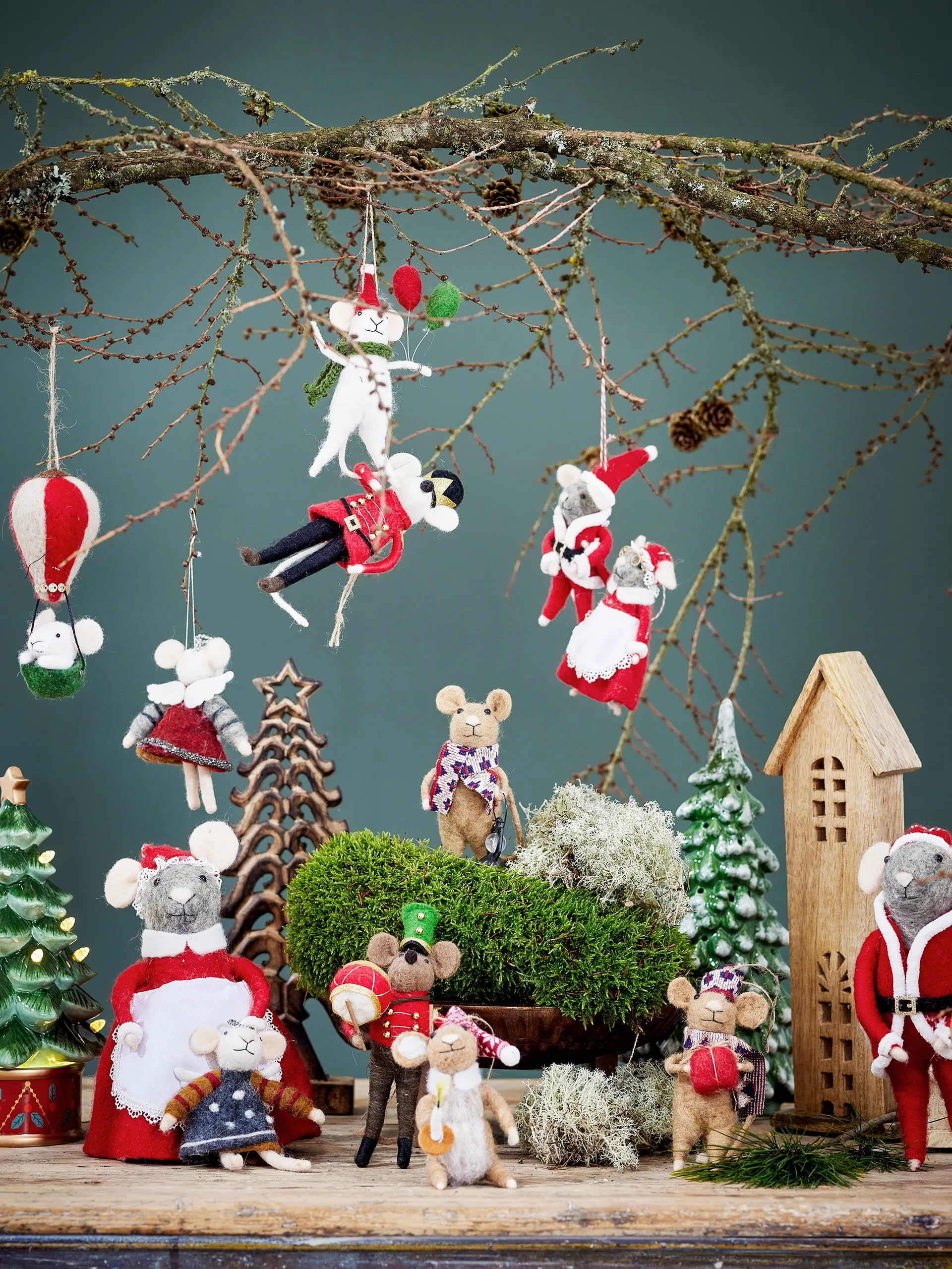 Decorazione per albero di Natale in lana Peo, Verde Bloomingville