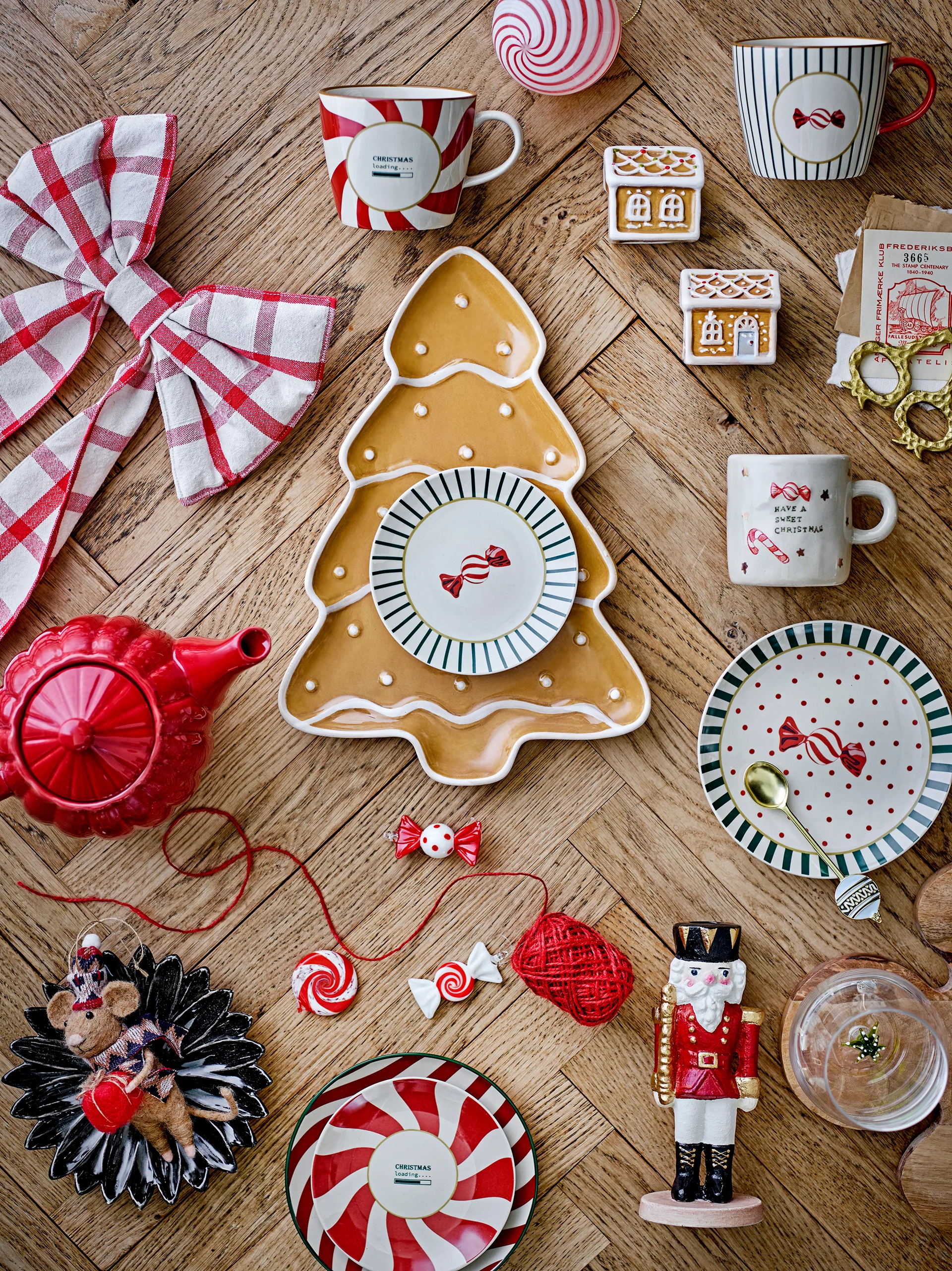 Decorazioni pendenti Festive 3 pezzi, Rosso Bloomingville