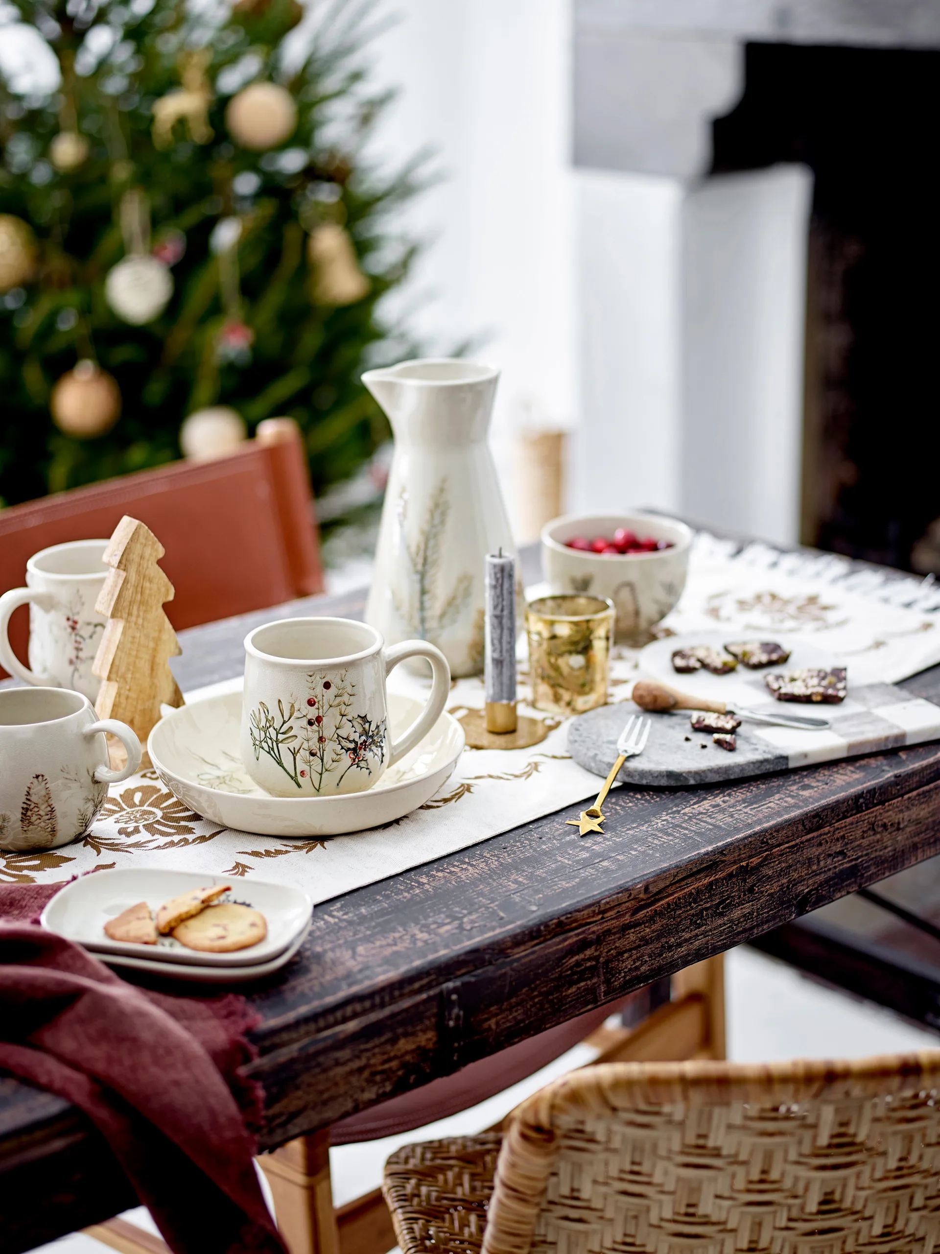 Forchetta da dessert Georgette, confezione da 4, Acciaio inox, ottone Bloomingville