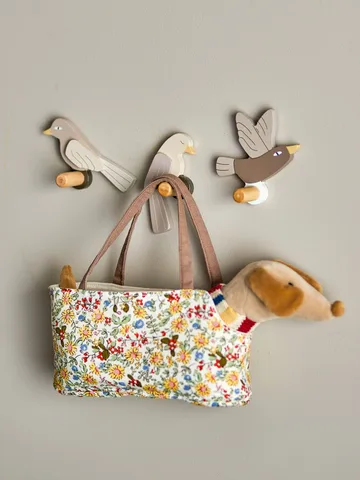 Gancio Lewi, 3 pezzi - Uccelli, marrone - Bloomingville