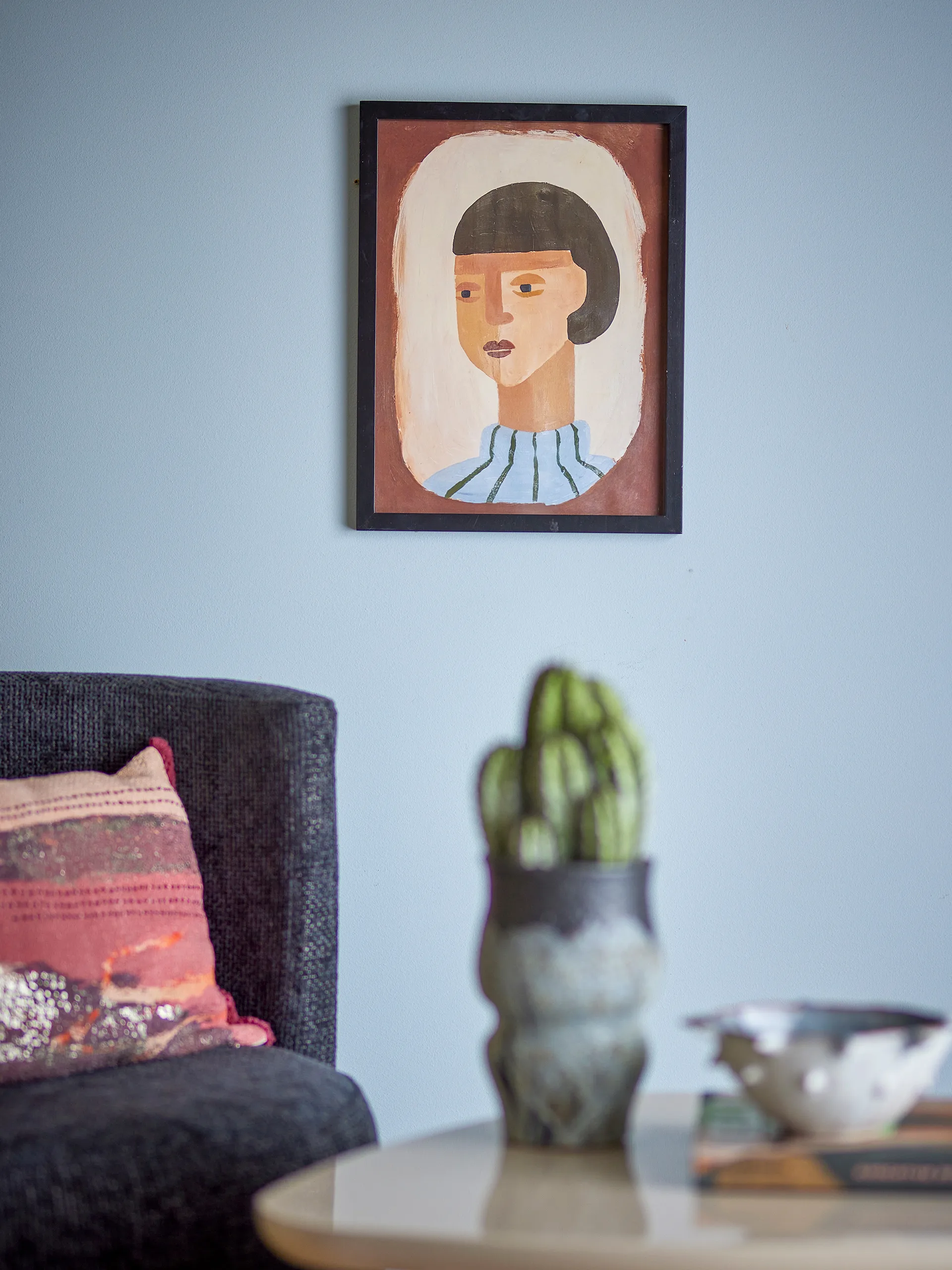 Illustrazione Amanda con cornice 32x42 cm, Marrone Bloomingville