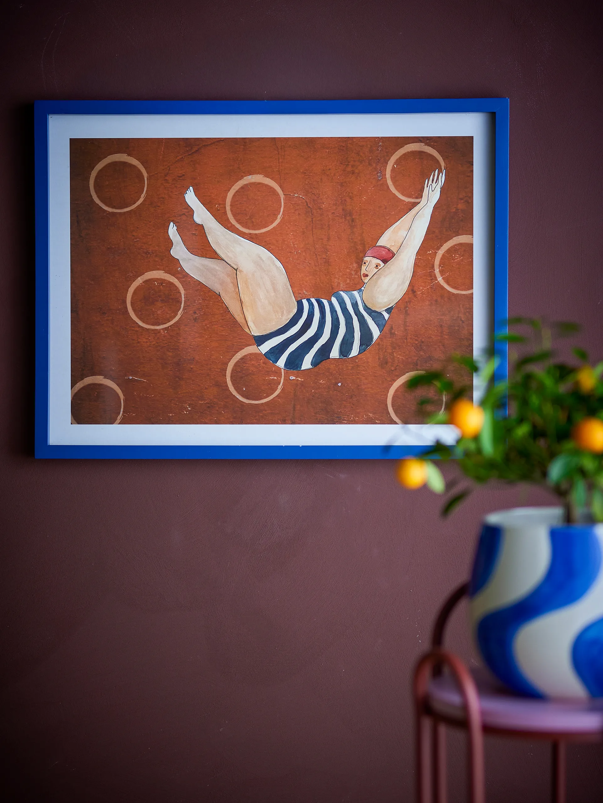 Illustrazione Svela con cornice 52x47 cm, Marrone Bloomingville