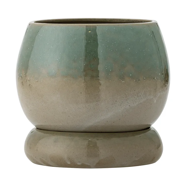 Imke vaso con sottovaso - Green, 18,5x17,5 cm - Bloomingville