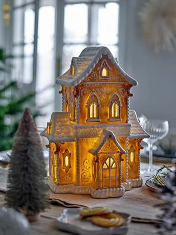 Kevin casetta decorativa con luce - Marrone, 37 cm - Bloomingville