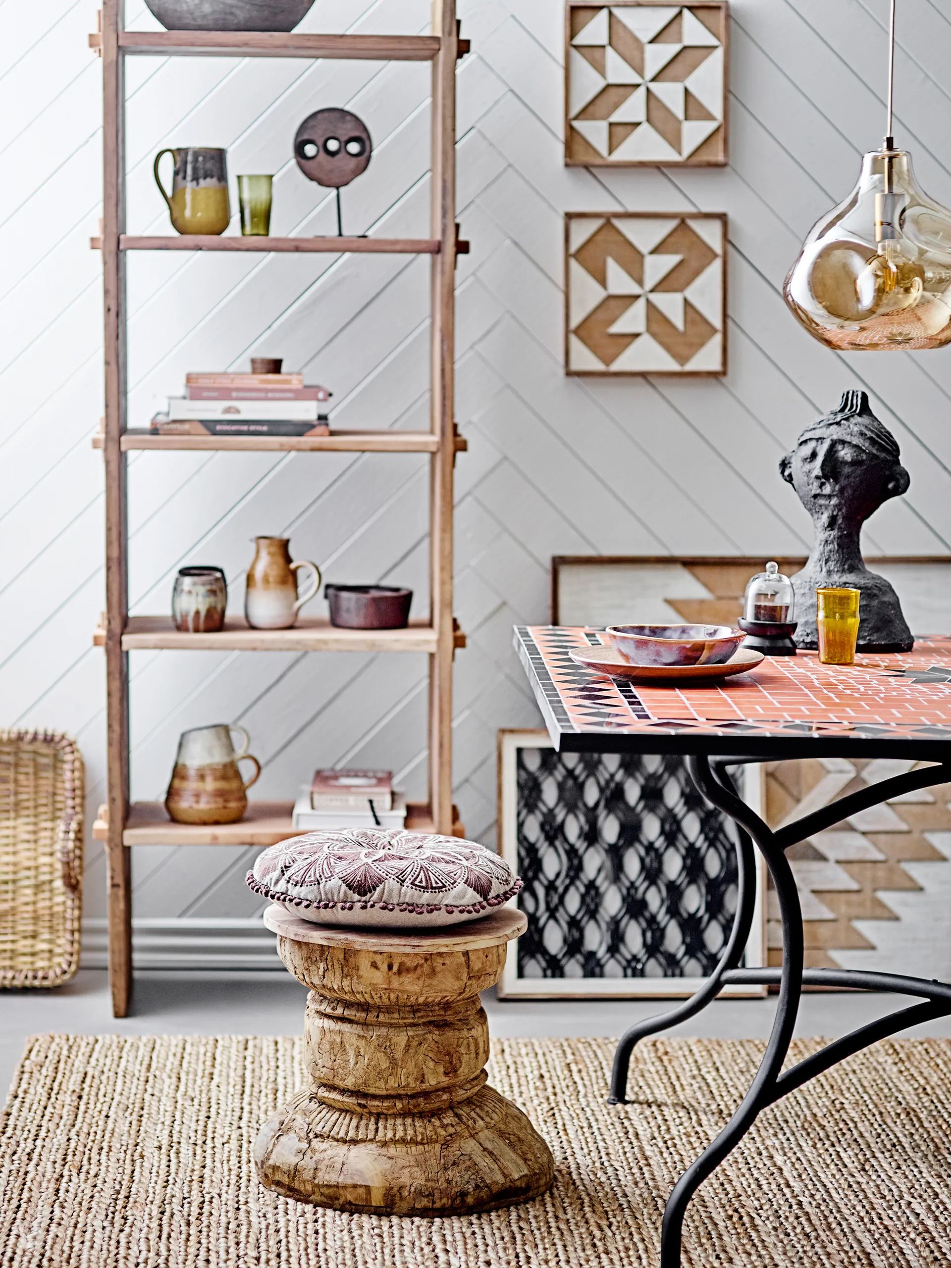 Lampada a sospensione Azizi in vetro Ø30 cm, Marrone Bloomingville