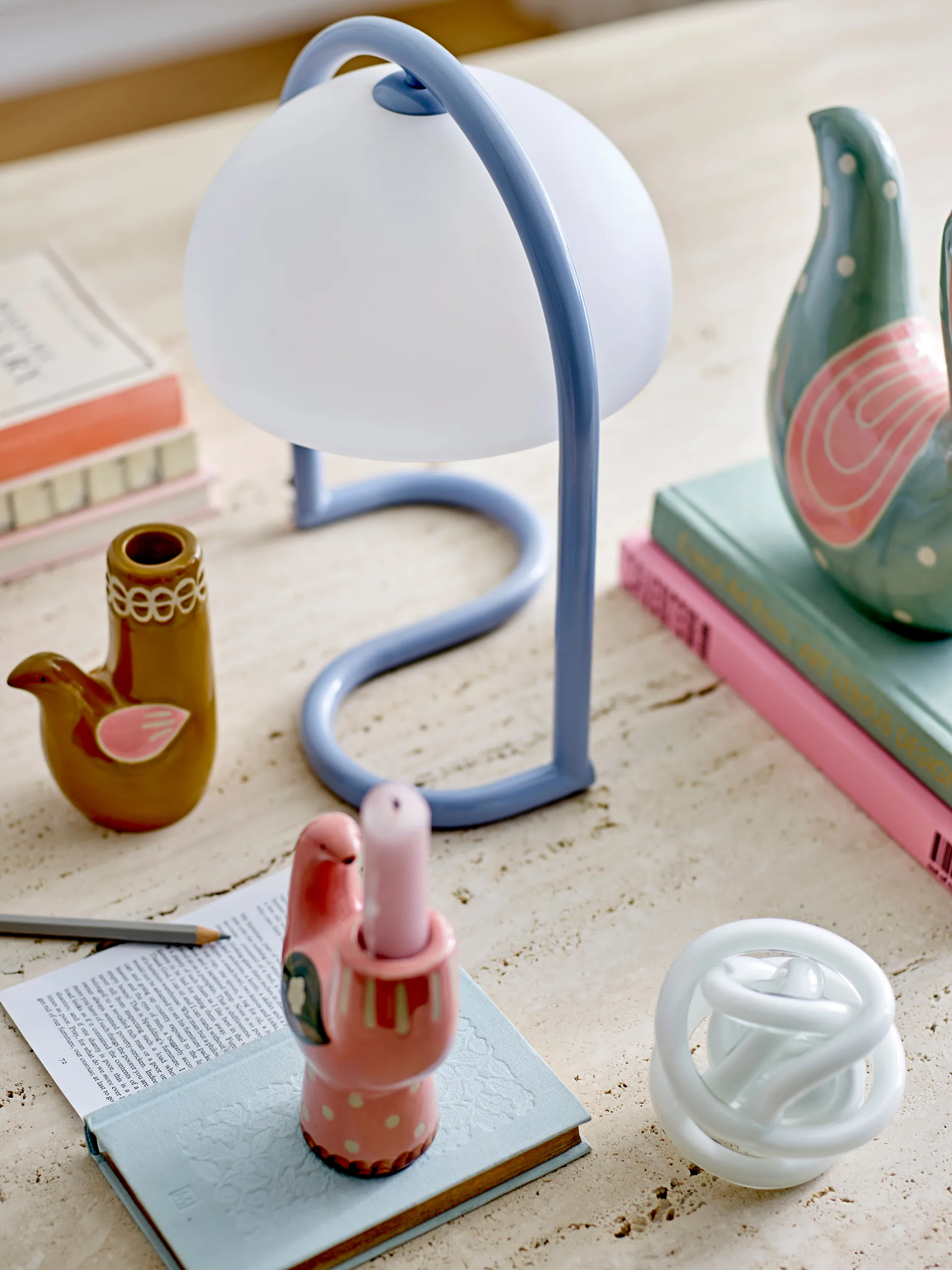 Lampada da tavolo Favor Ø24,5x29,5 cm, Blu Bloomingville