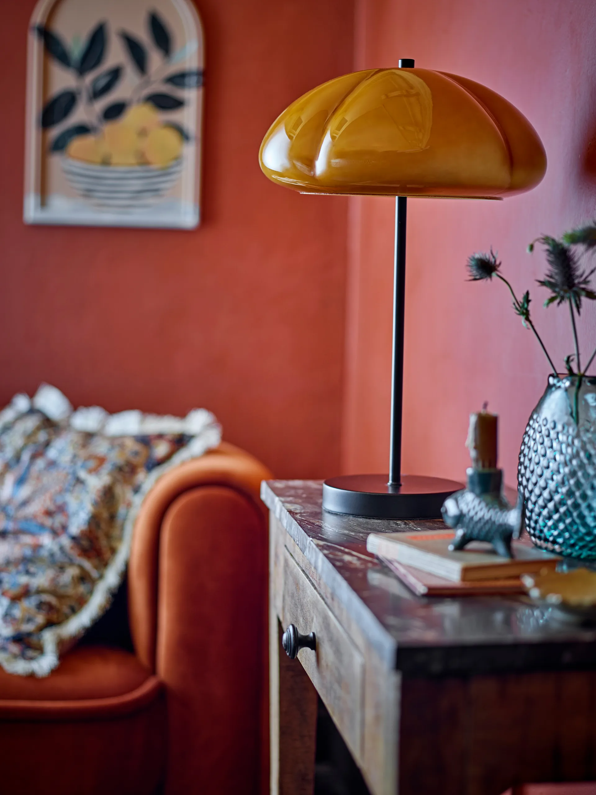 Lampada da tavolo Kinoko Ø30 cm, Giallo Bloomingville