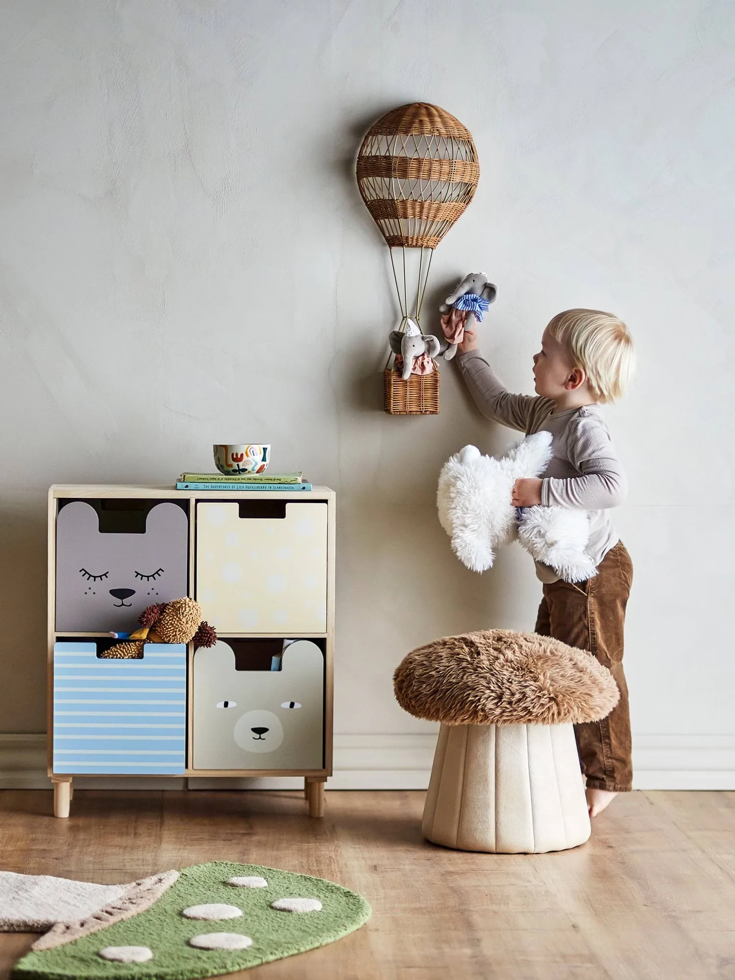 Libreria con cassetti Calle, Multicolor, paulownia Bloomingville