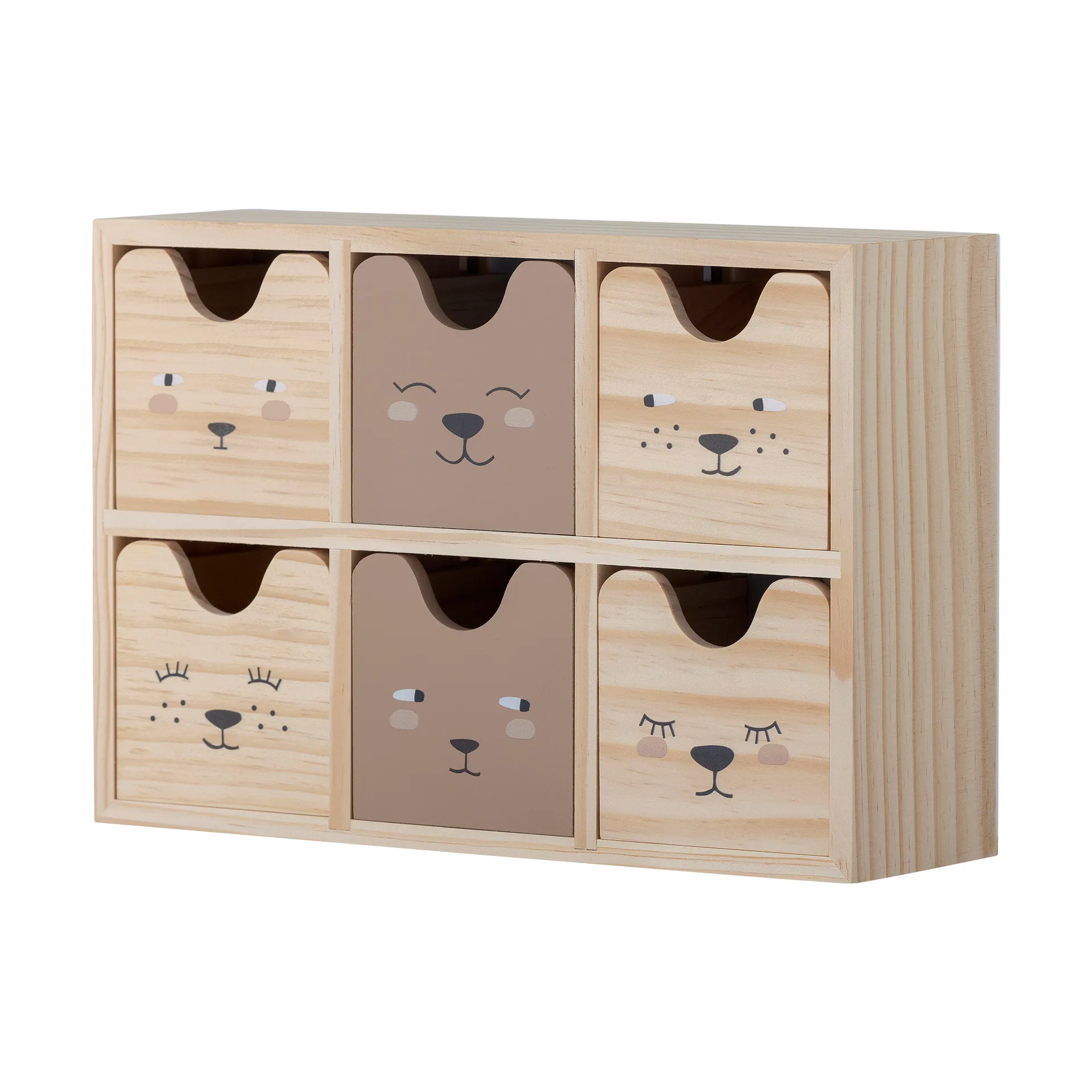 Libreria piccola Calle 6 cassetti 27x18 cm, Naturale Bloomingville