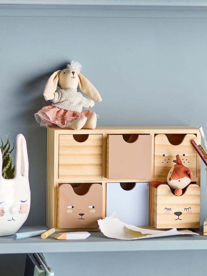 Libreria piccola Calle 6 cassetti 27x18 cm, Naturale Bloomingville